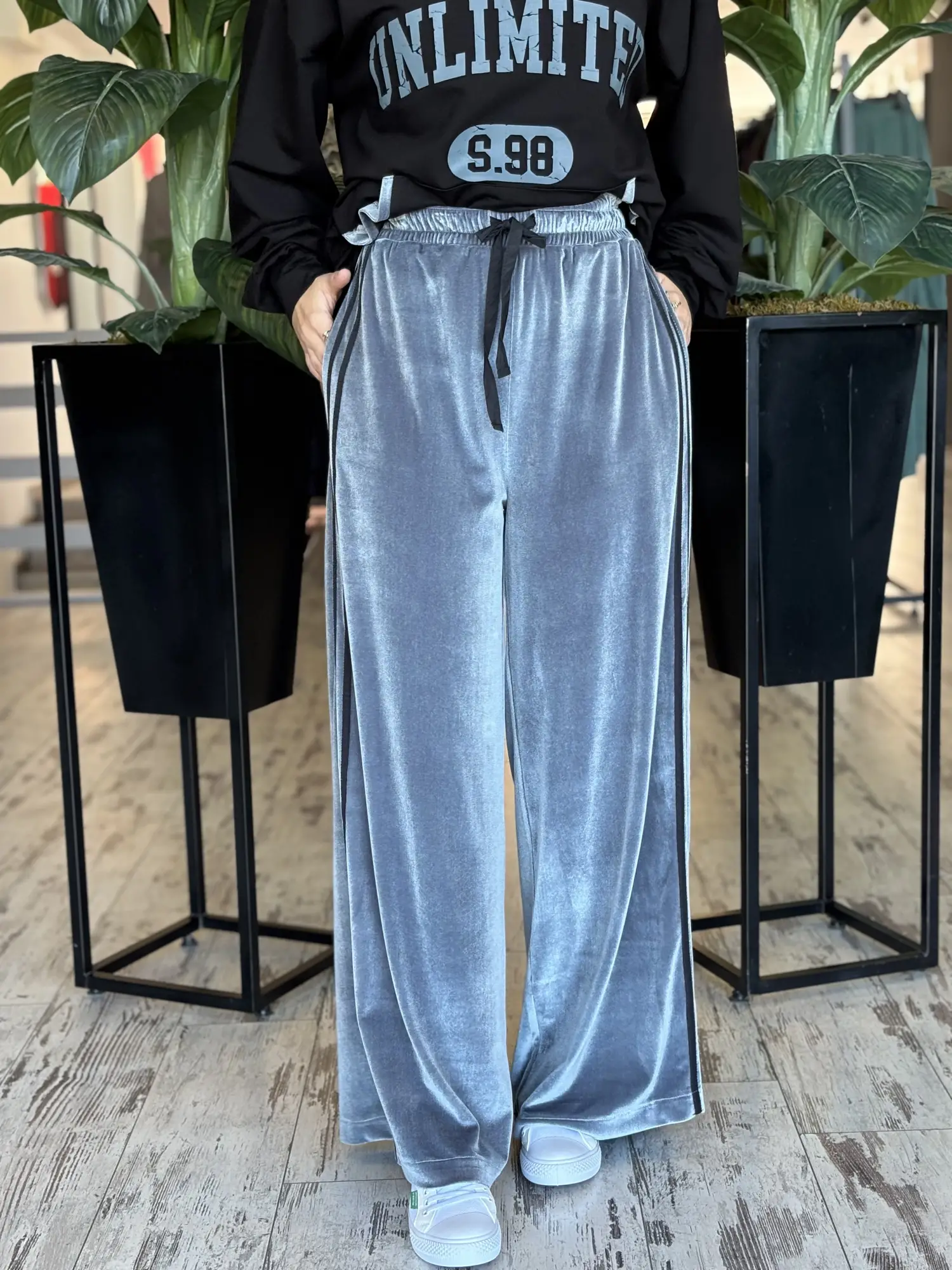 Almarwah Kadife Detaylı Sweat Pantolon Takım ALL3011