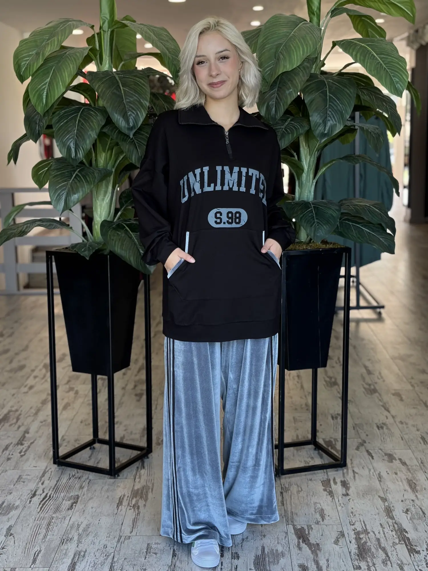 Almarwah Kadife Detaylı Sweat Pantolon Takım ALL3011