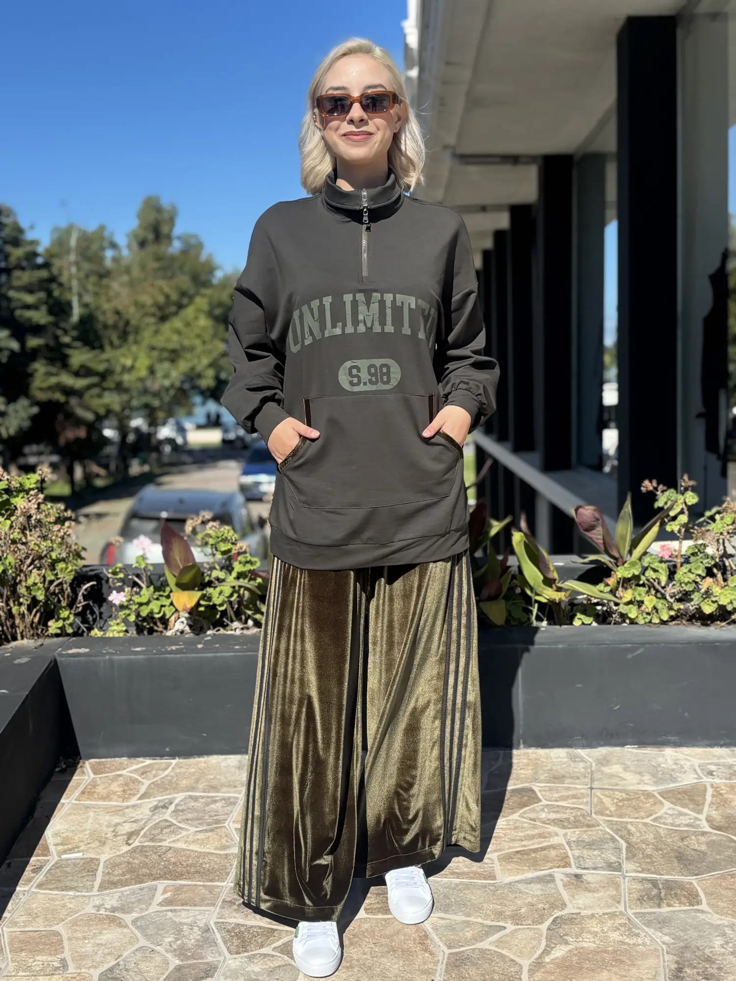 Almarwah Kadife Detaylı Sweat Pantolon Takım ALL3011