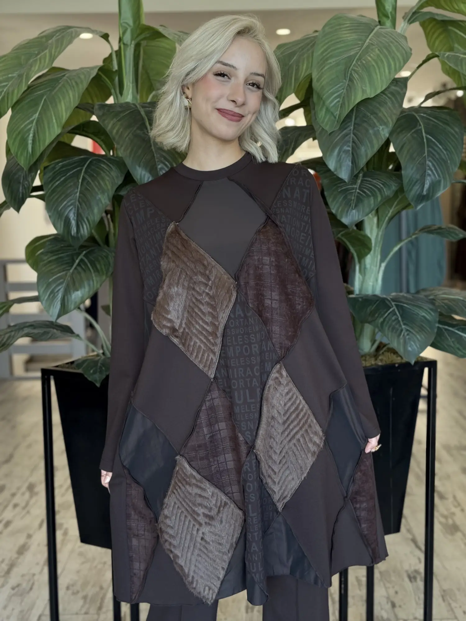 Misswhence Kumaş Kombinli Patcwork Tunik 40009