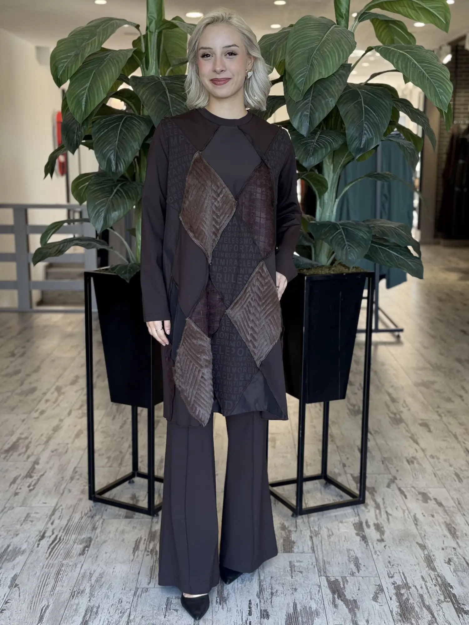 Misswhence Kumaş Kombinli Patcwork Tunik 40009