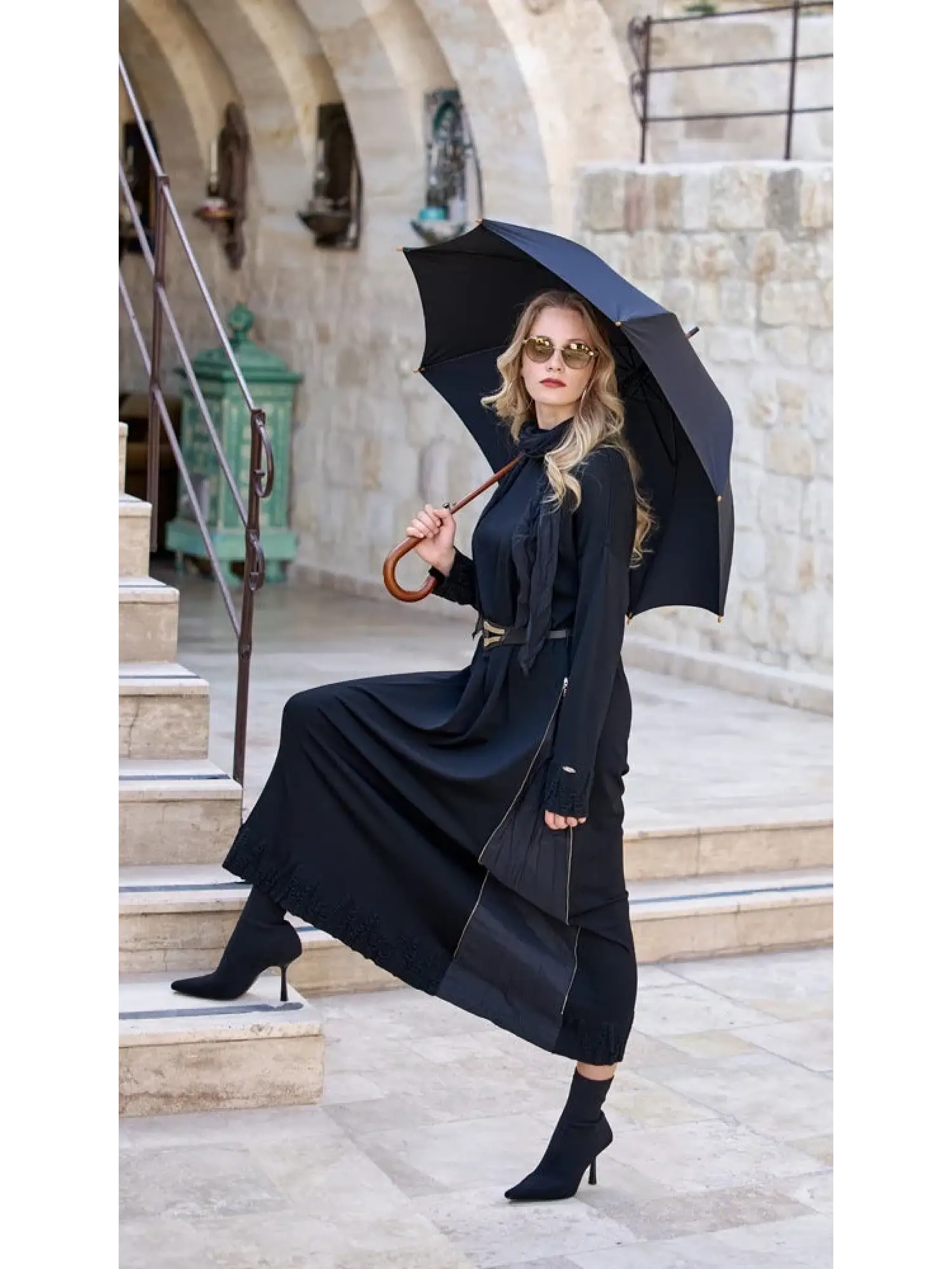 Misswhence Şal Ve Fermuar Detaylı Triko Elbise 40826