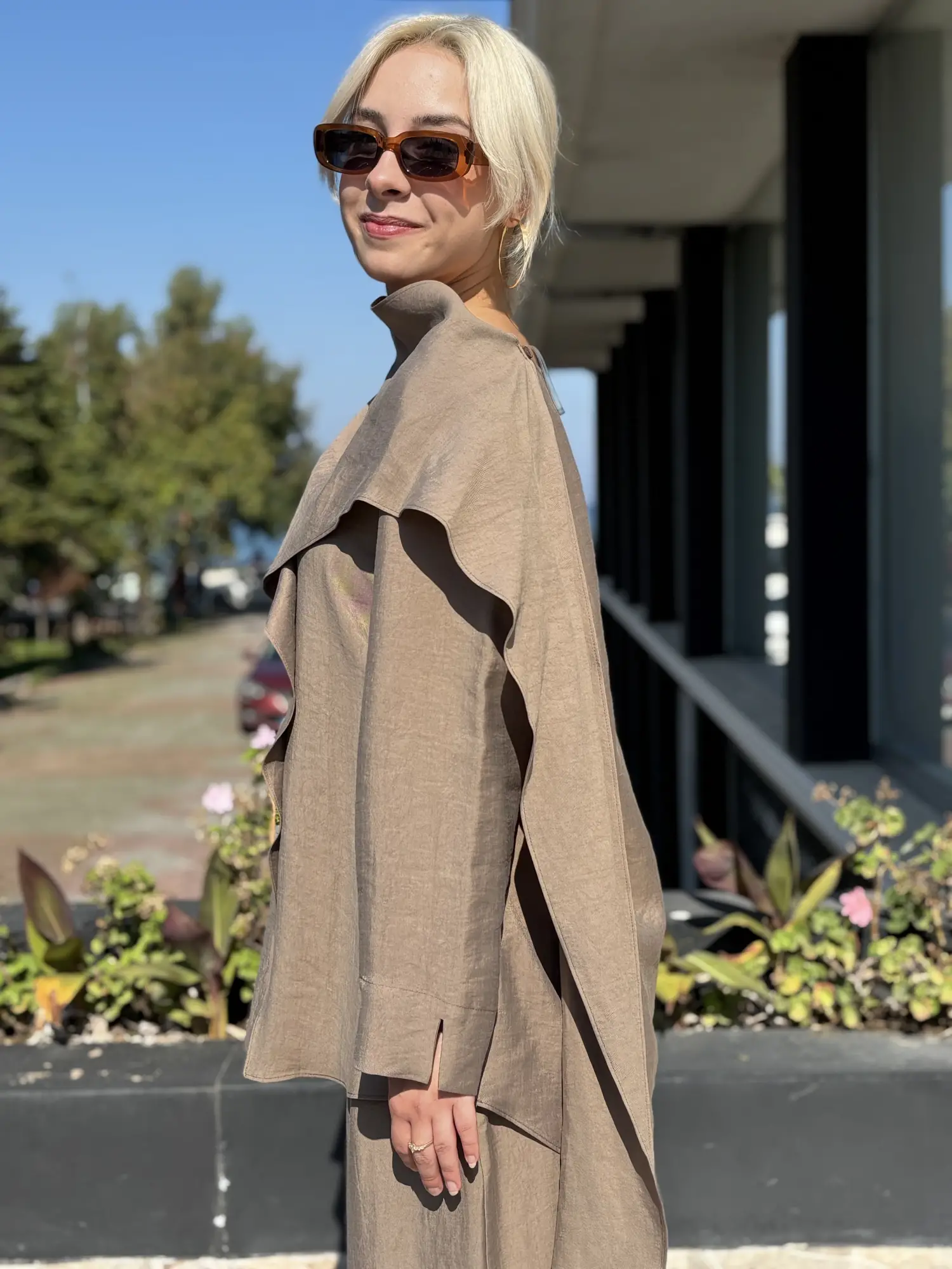 Kahma Şal Yaka Detaylı Tunik Pantolon Takım