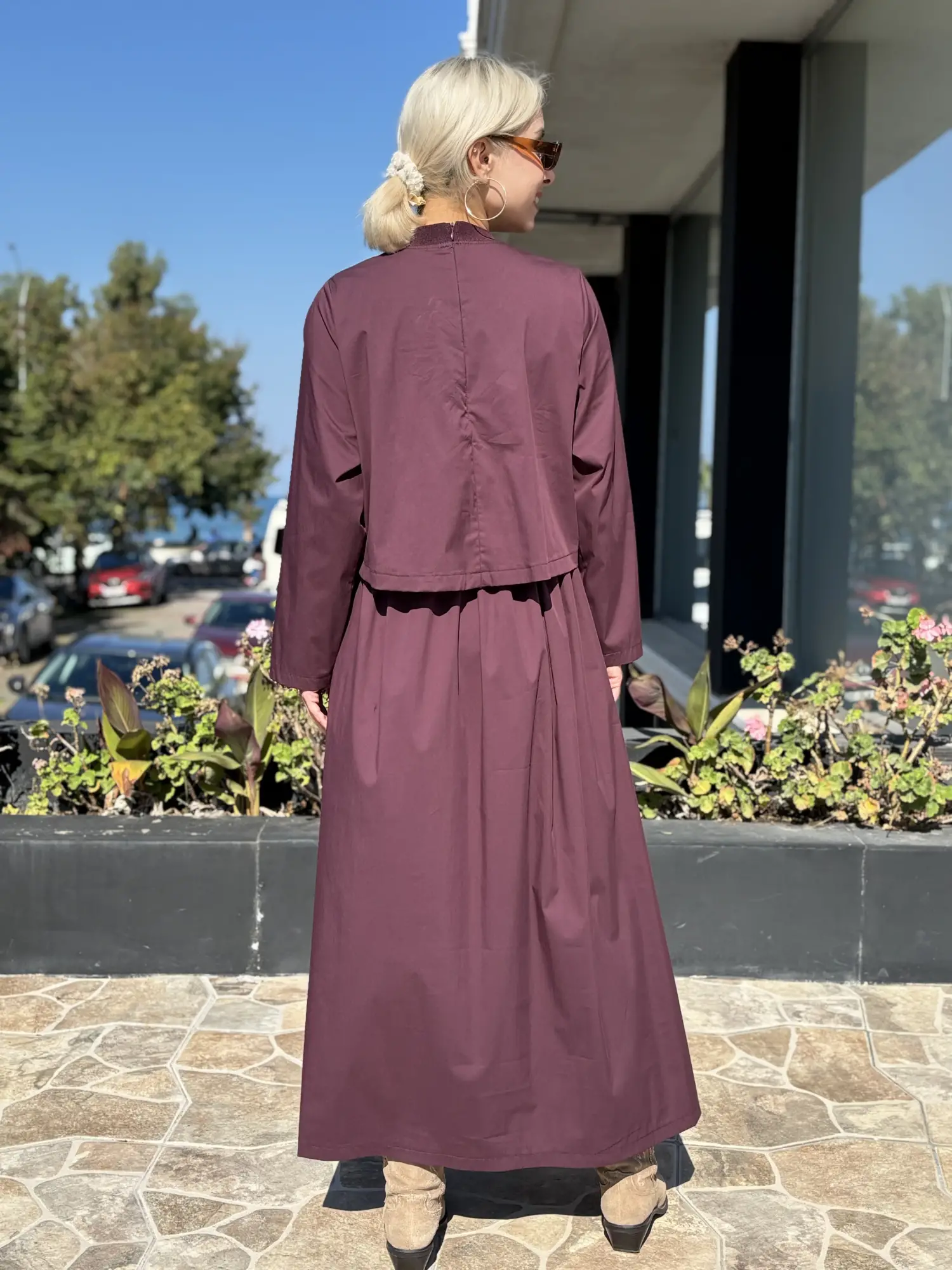 Ghisa Katman Görünümlü Broş Detaylı Elbise G4473