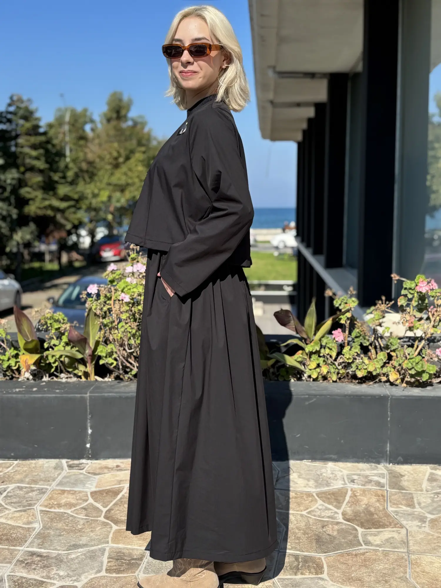 Ghisa Katman Görünümlü Broş Detaylı Elbise G4473