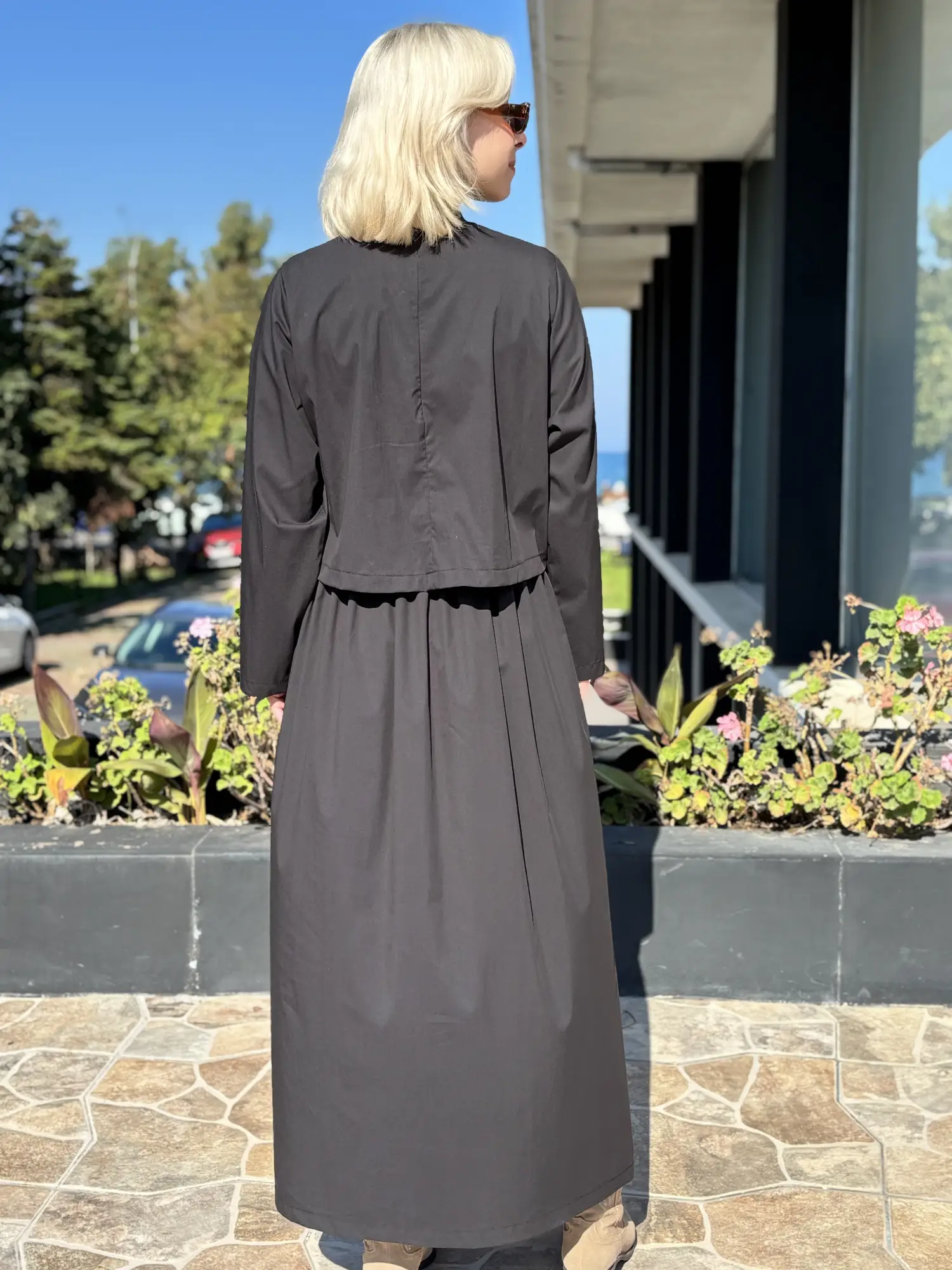 Ghisa Katman Görünümlü Broş Detaylı Elbise G4473