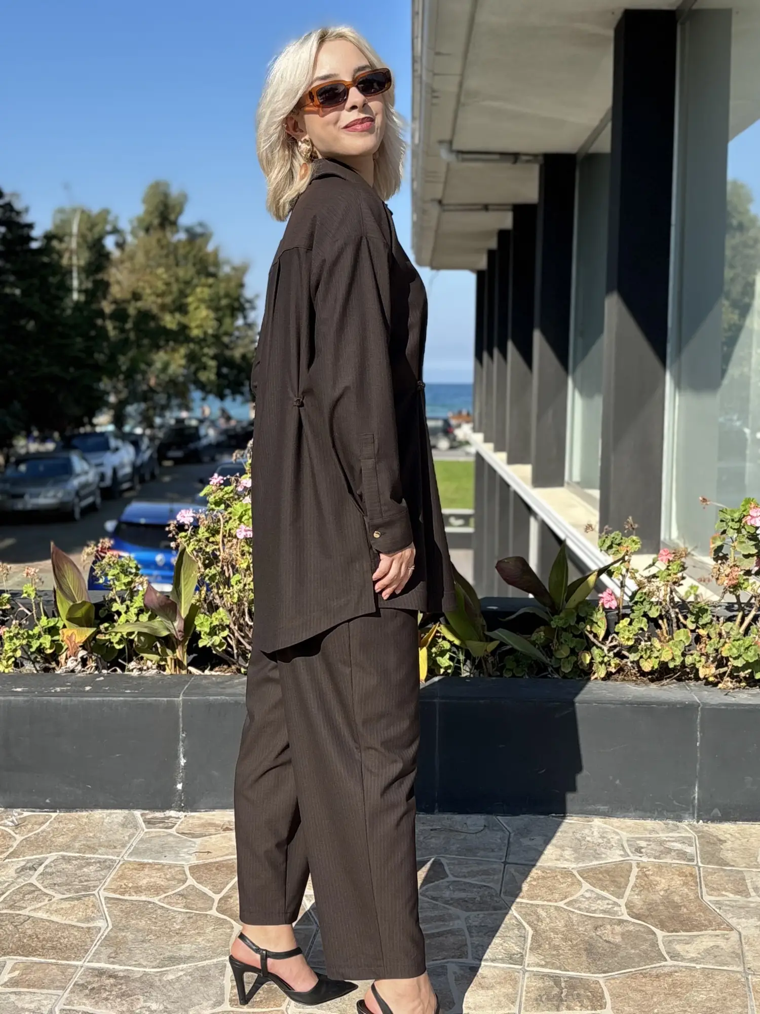 Ghisa Düğme Ve Pens Detaylı Gömlek Pantolon Takım G9521