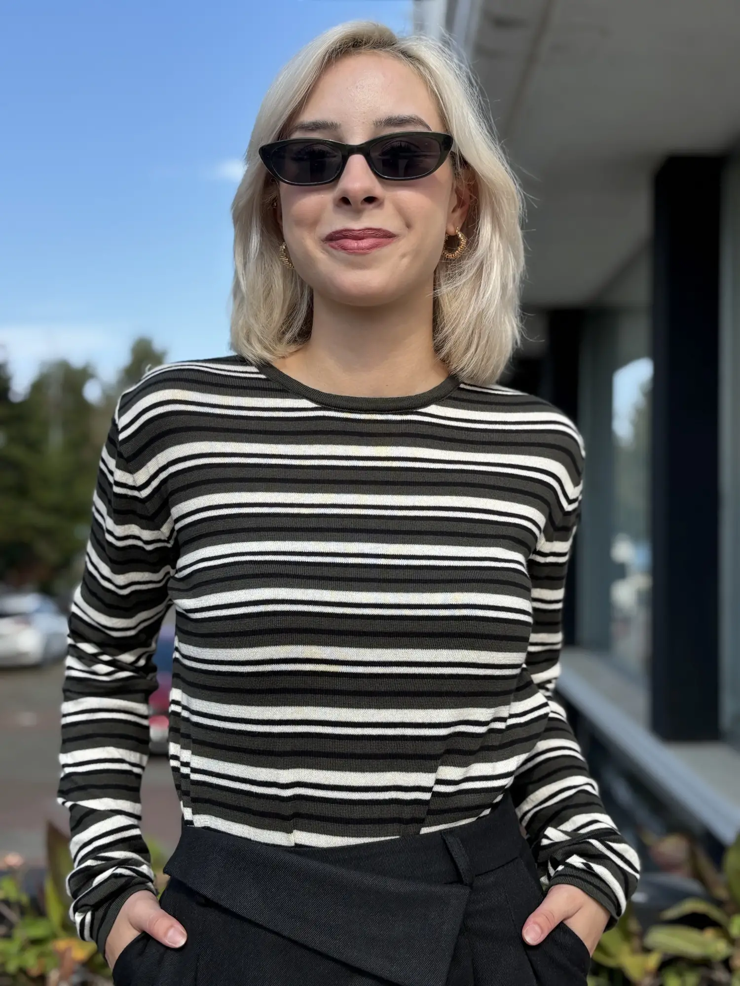 QooQ Store Çizgi Detaylı Triko Bluz 27FW233