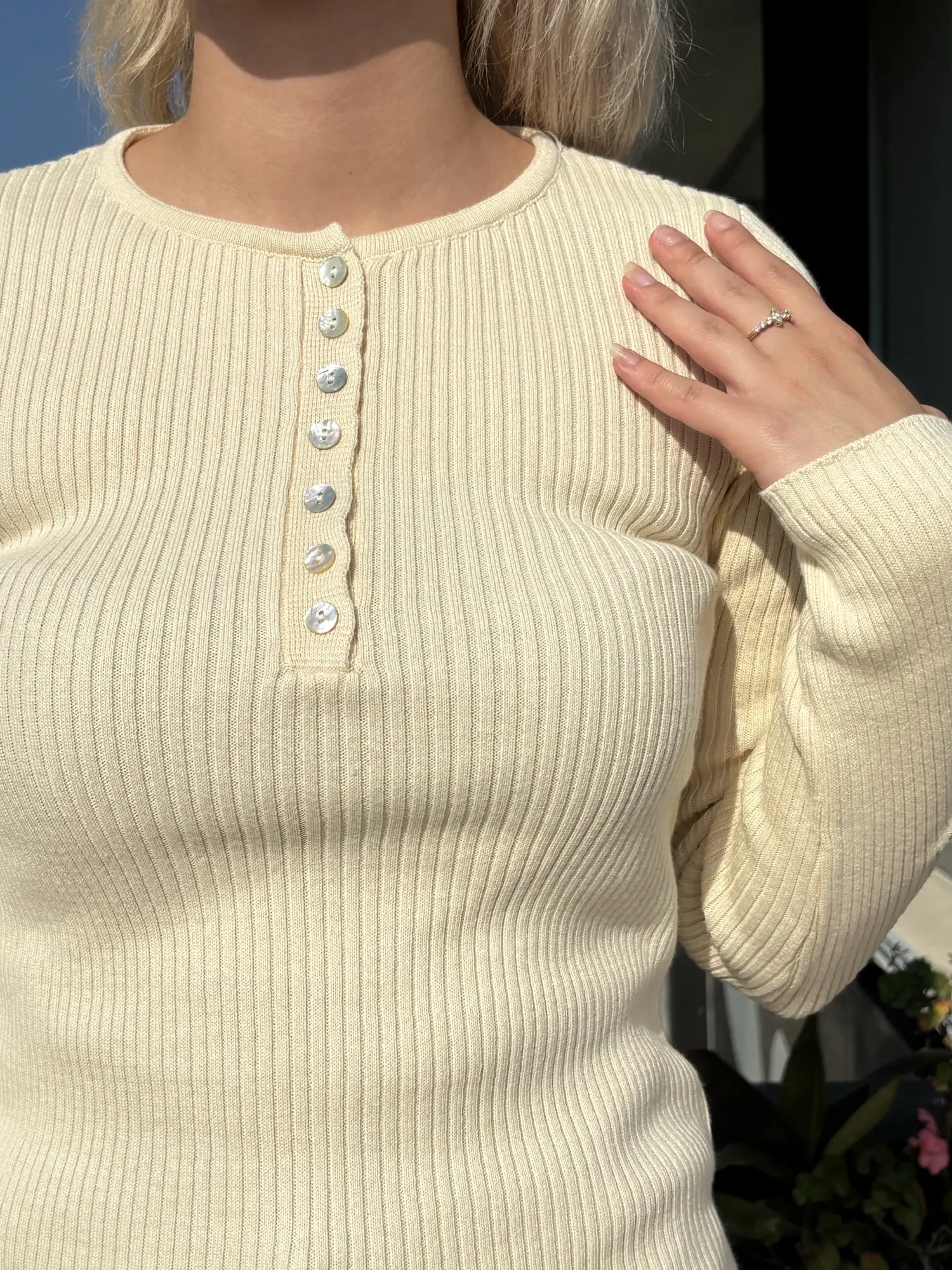 QooQ Store Düğme Detaylı Fitilli Triko Bluz 27FW229
