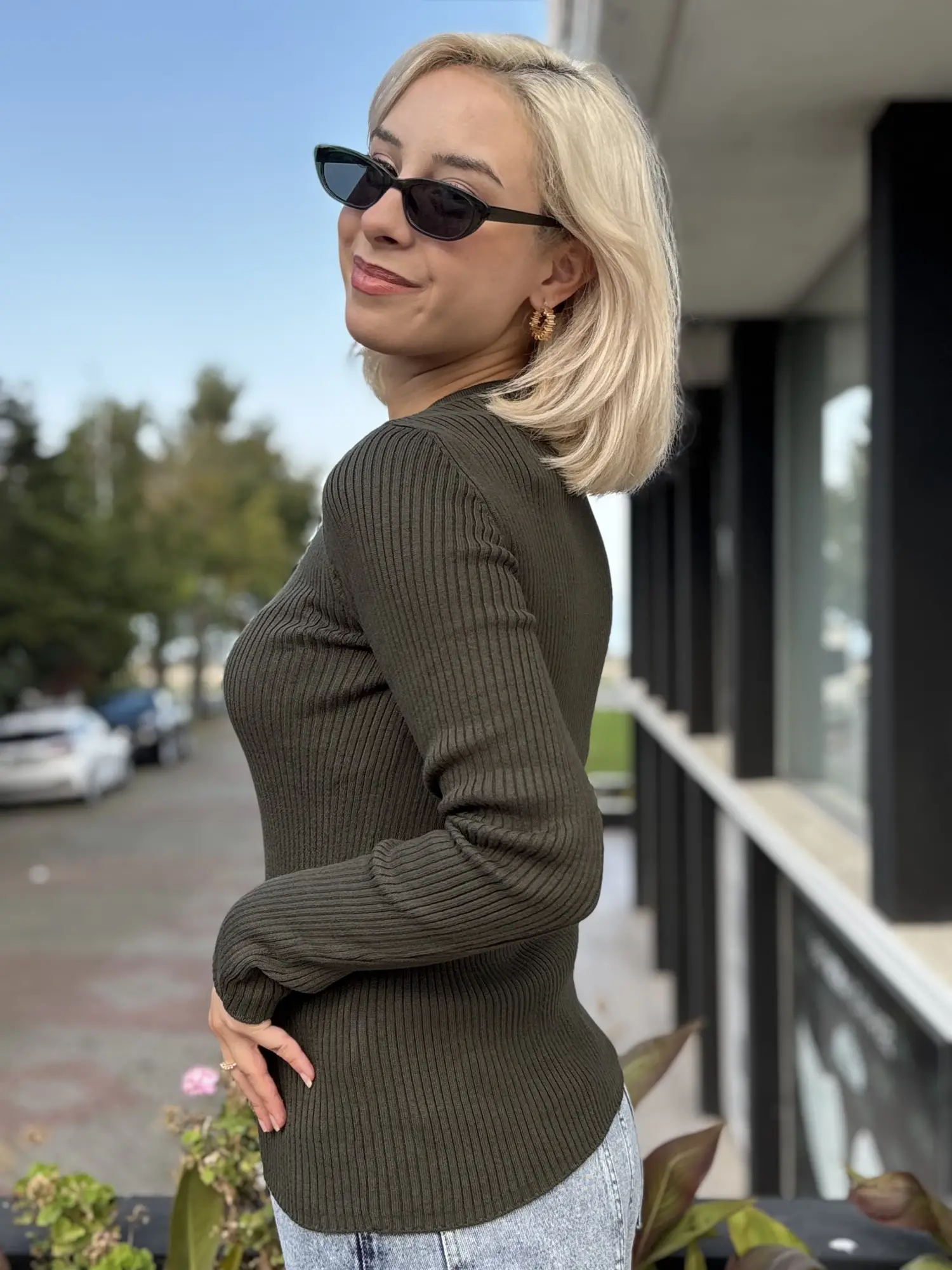 QooQ Store Düğme Detaylı Fitilli Triko Bluz 27FW229