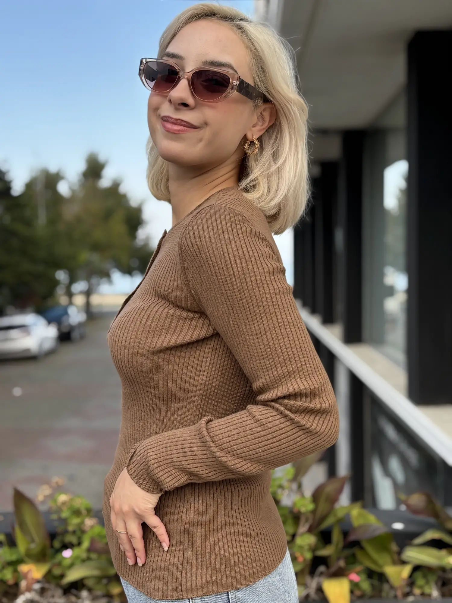 QooQ Store Düğme Detaylı Fitilli Triko Bluz 27FW229