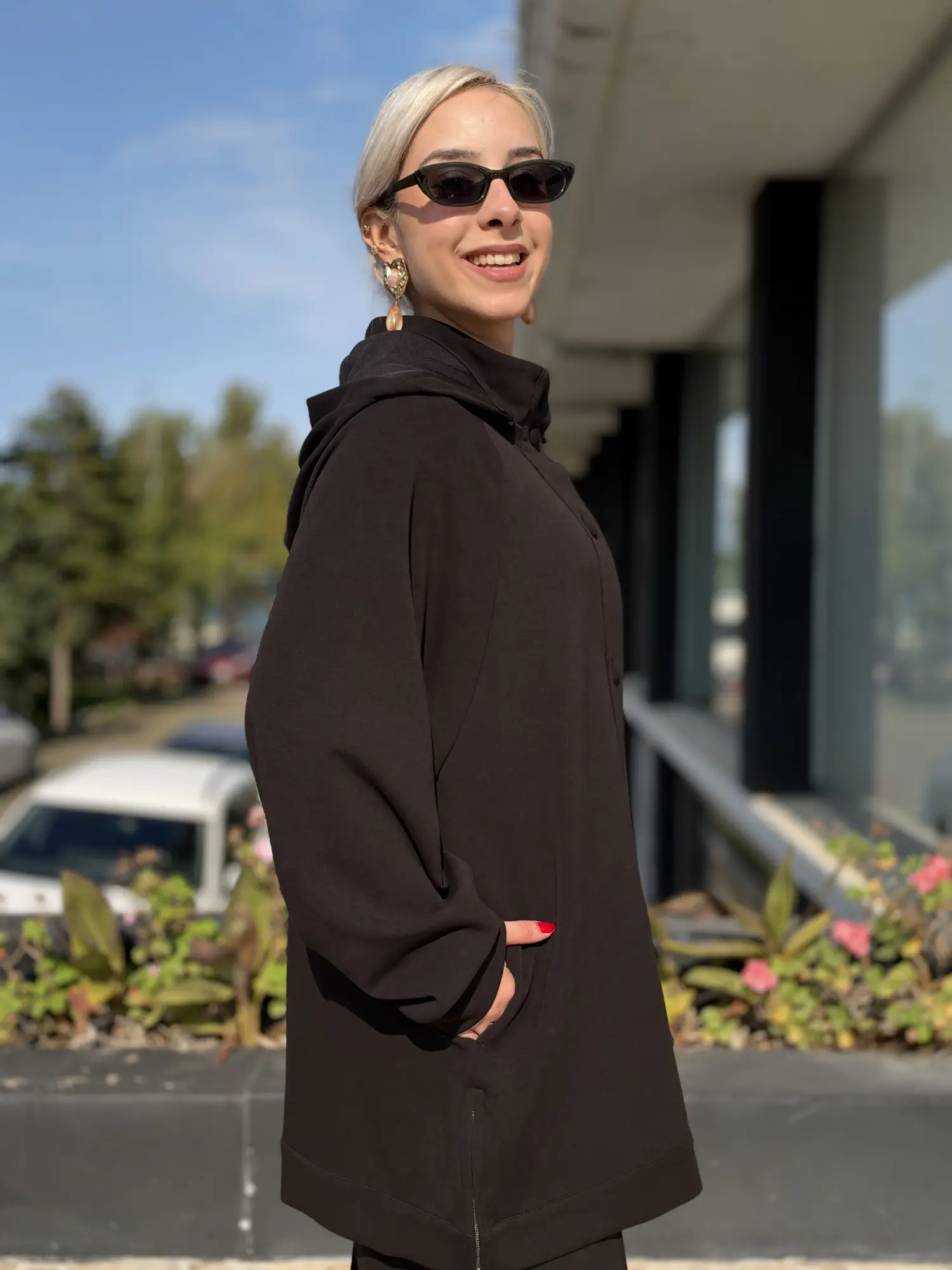 Qupra Seyyar Kapüşonlu Çıtçıt Kapamalı 3 lü Kap Tunik Pantolon Takım WAF22139