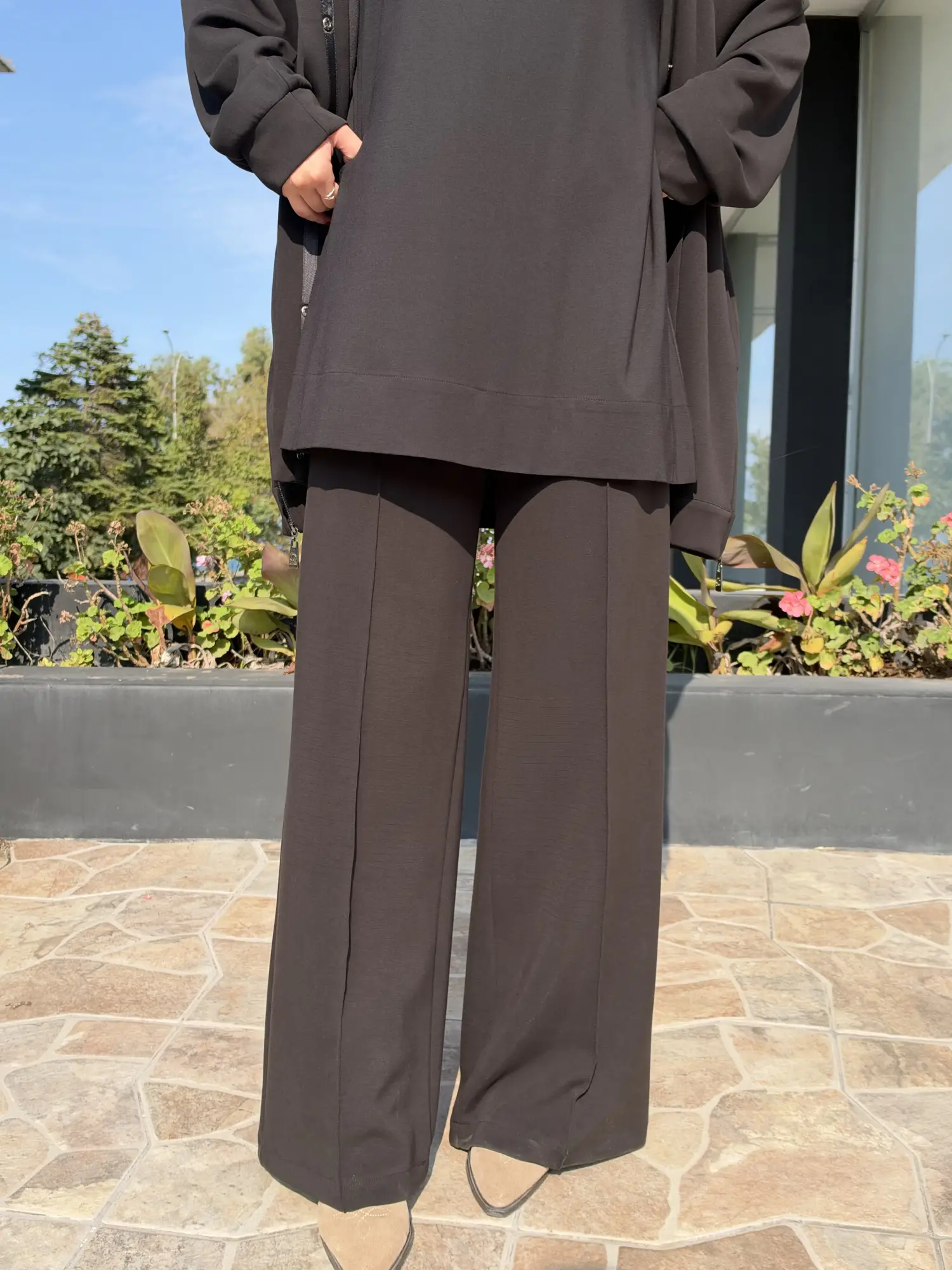 Qupra Seyyar Kapüşonlu Çıtçıt Kapamalı 3 lü Kap Tunik Pantolon Takım WAF22139