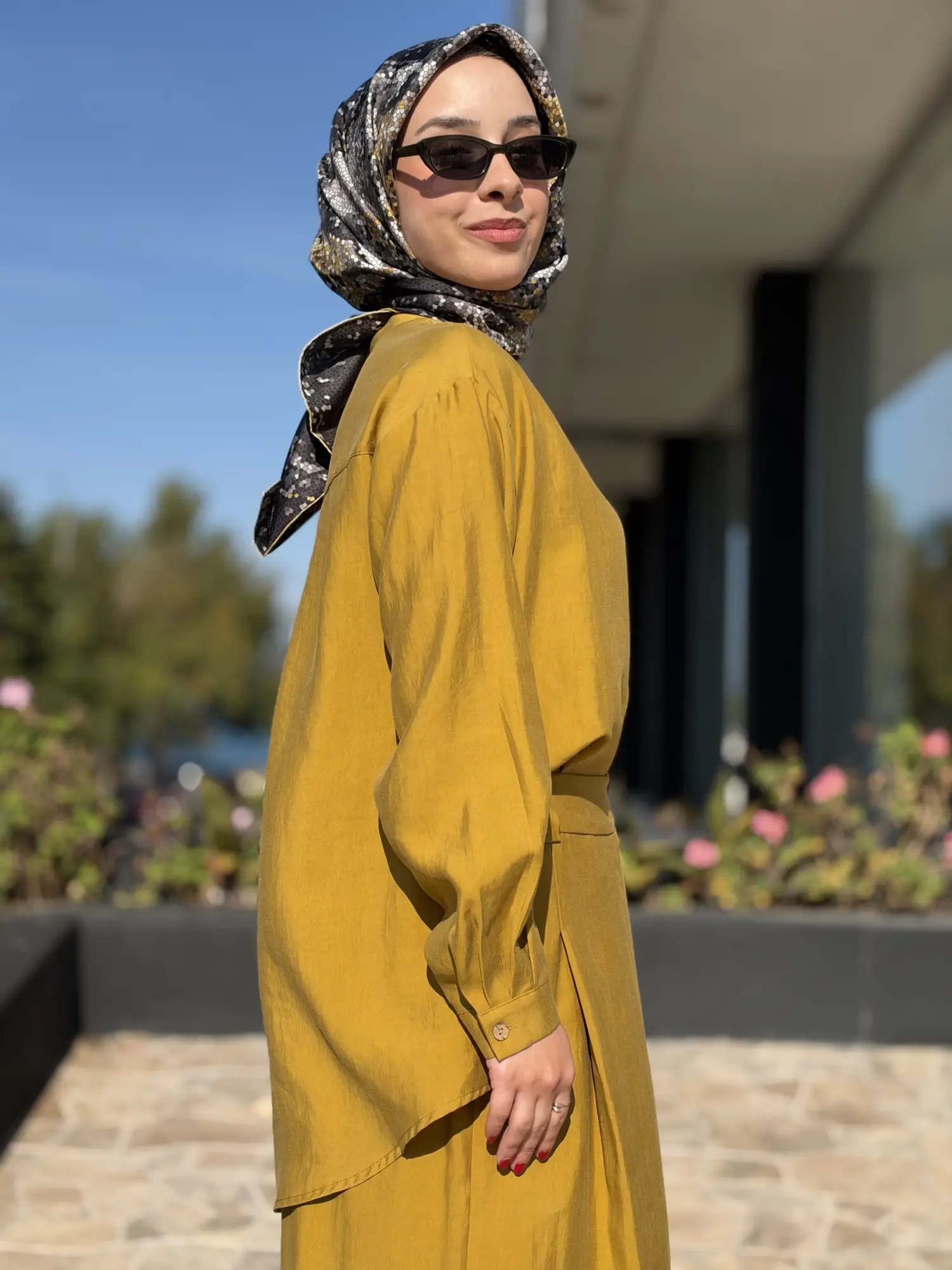 Almarwah Sırt Düğme Detaylı Tunik Pantolon Takım 203038