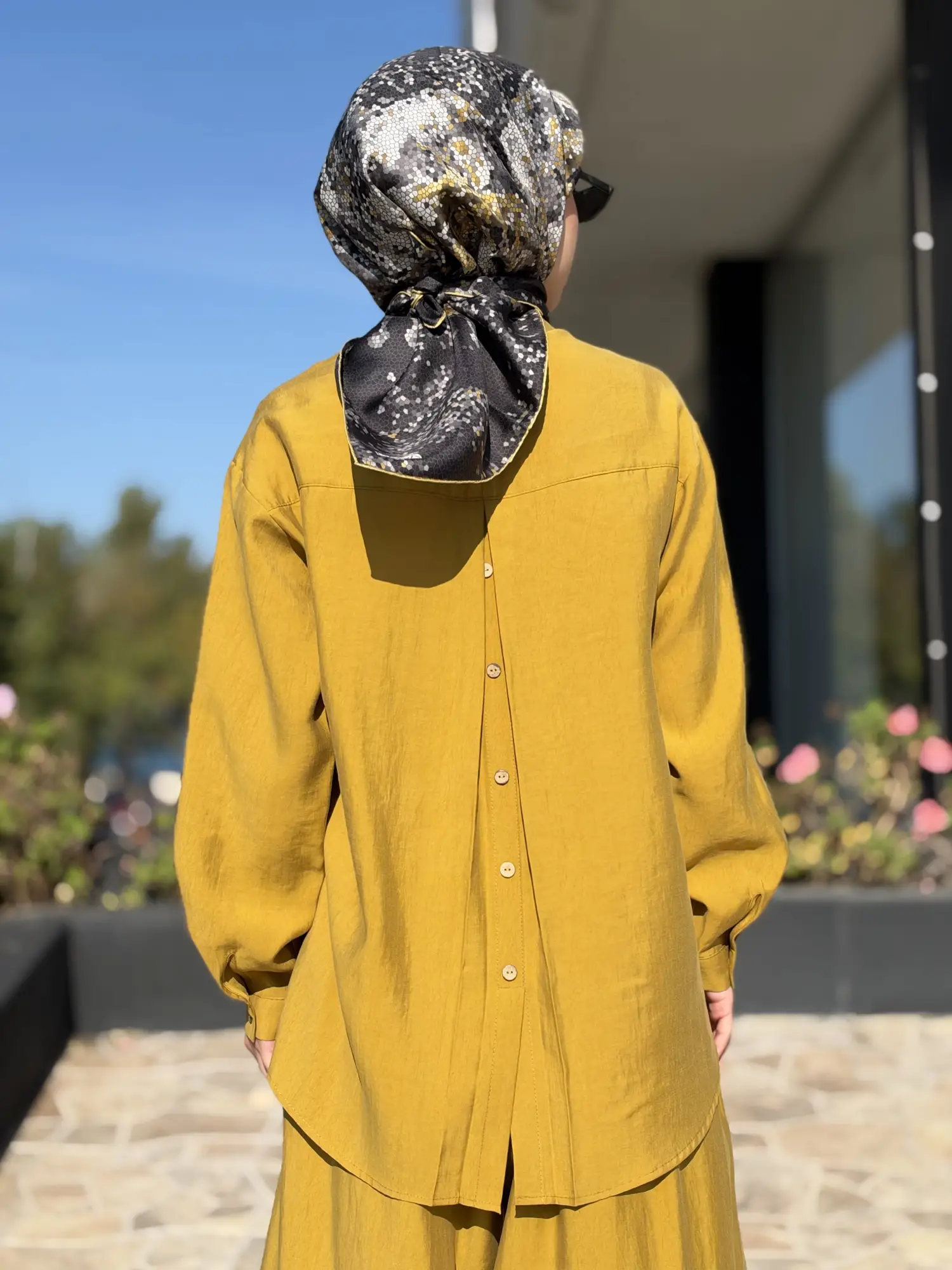 Almarwah Sırt Düğme Detaylı Tunik Pantolon Takım 203038