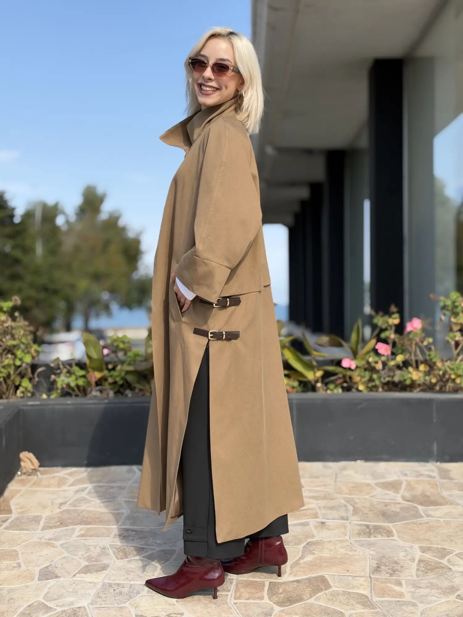 Kahma Düğme Ve Kemer Detaylı Trenchkot
