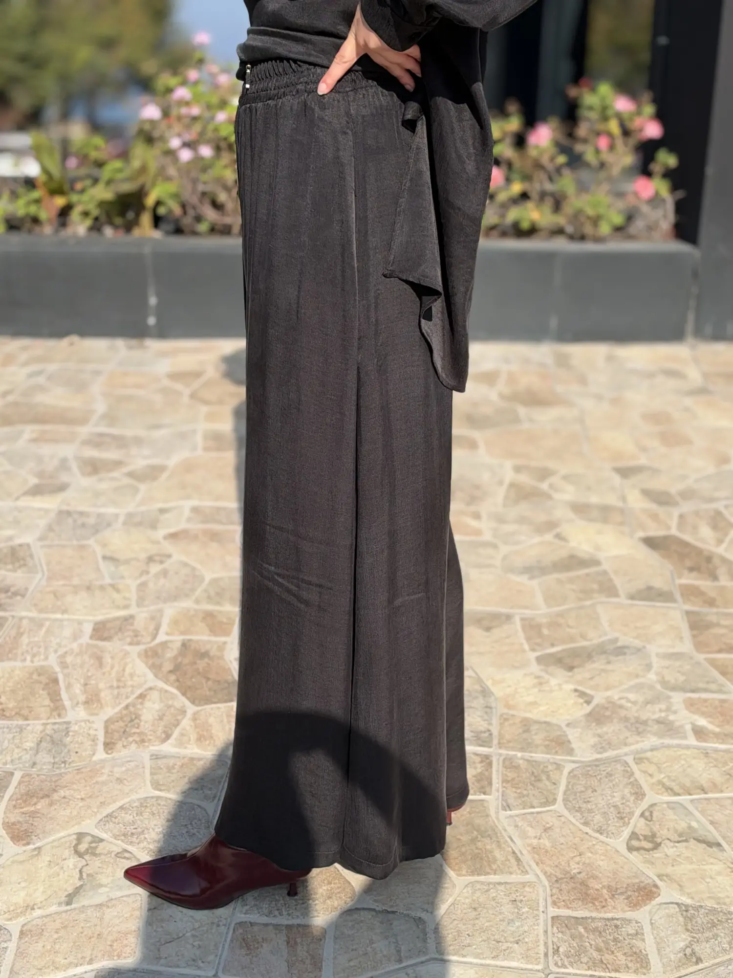 Almarwah Asimetrik Fermuar Detaylı Tunik Pantolon Takım 203119