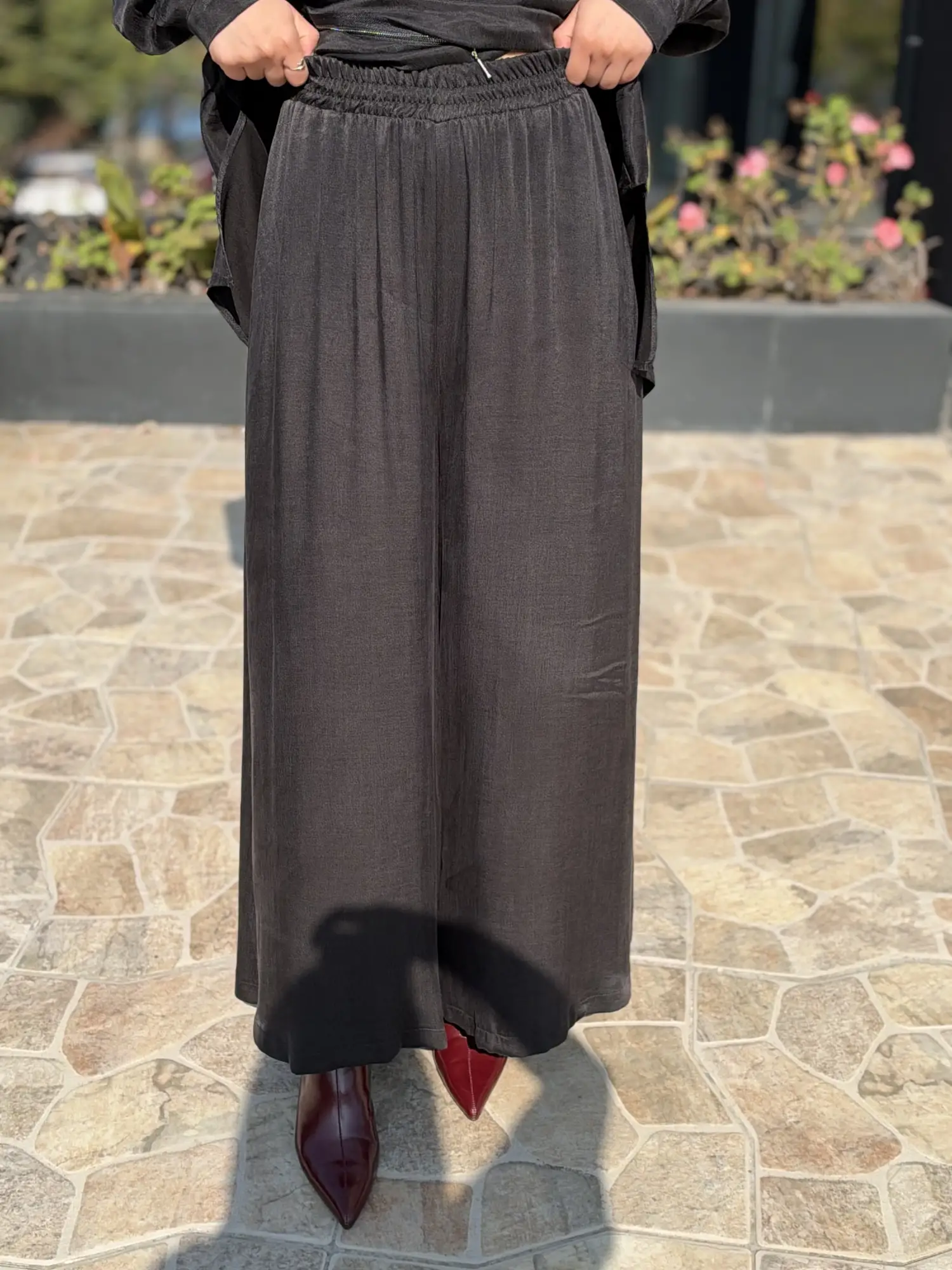 Almarwah Asimetrik Fermuar Detaylı Tunik Pantolon Takım 203119