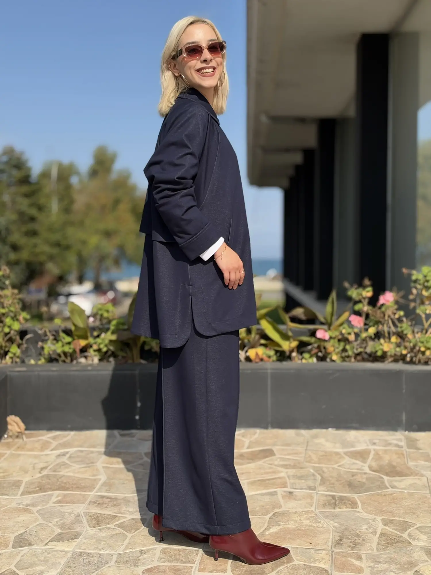 Ghisa Fermuarlı Tencel Kap Pantolon Takım G9410