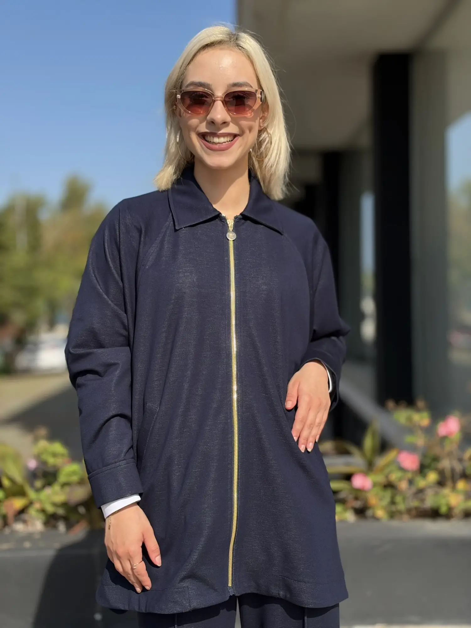 Ghisa Fermuarlı Tencel Kap Pantolon Takım G9410