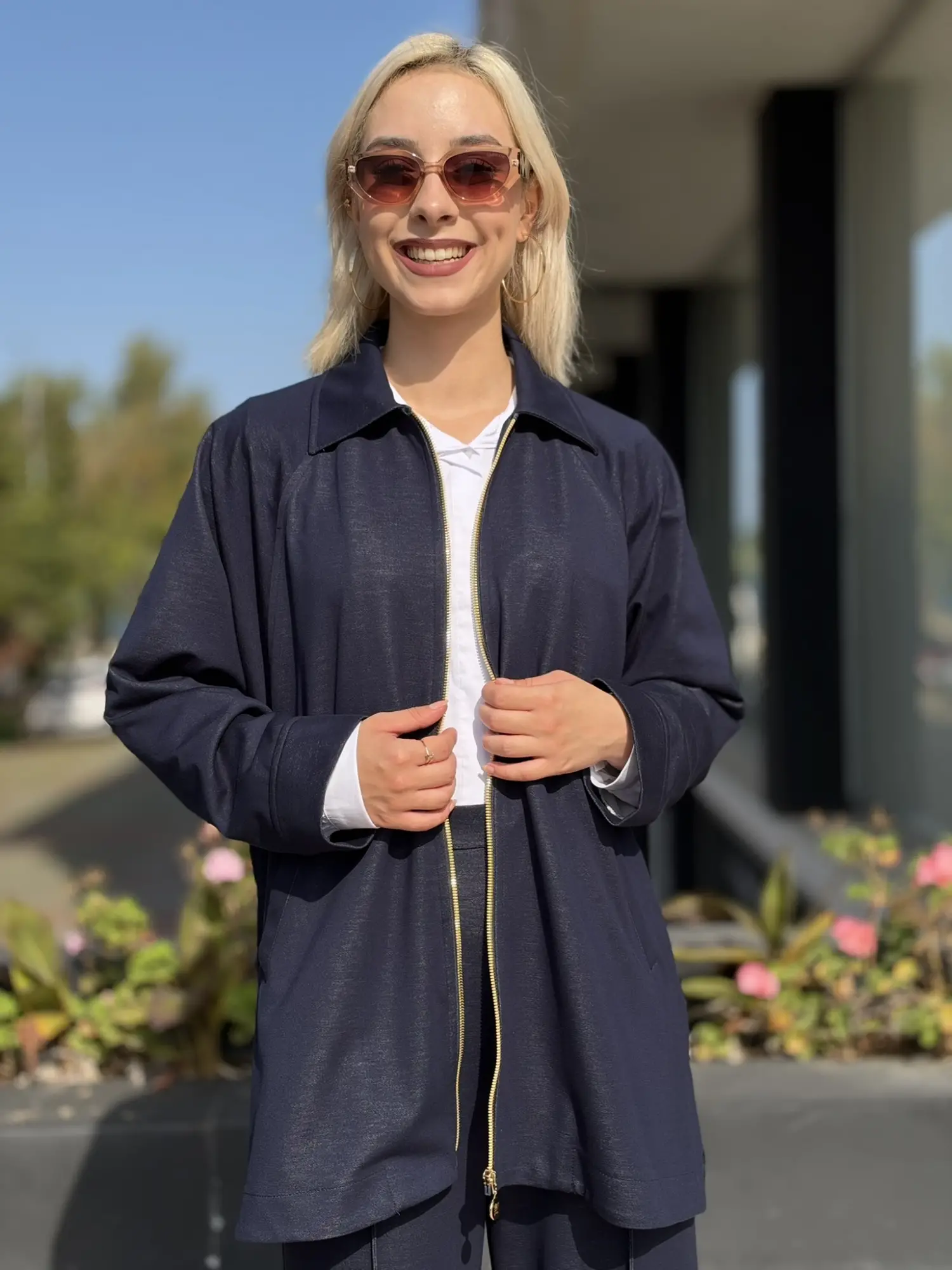 Ghisa Fermuarlı Tencel Kap Pantolon Takım G9410