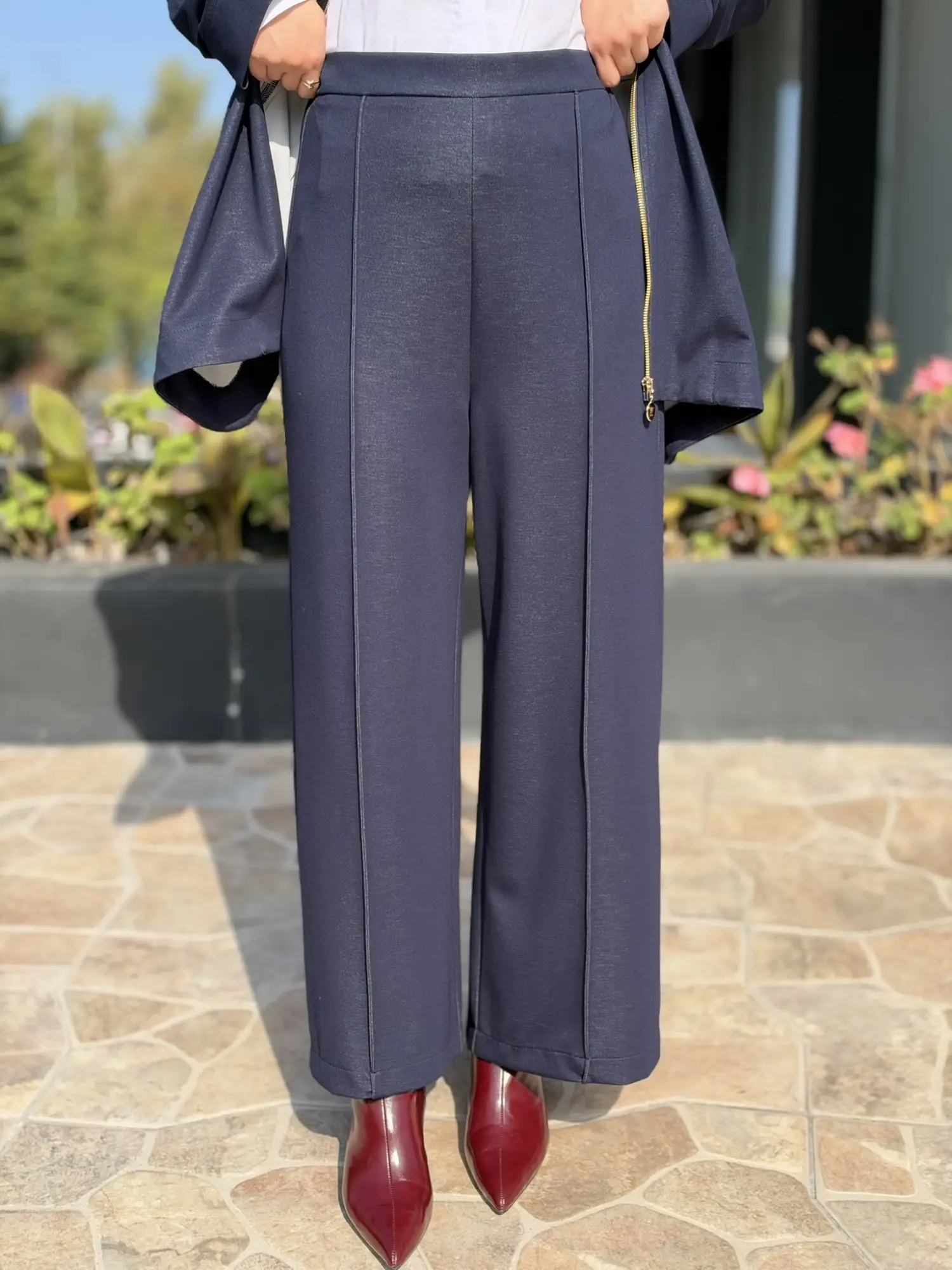 Ghisa Fermuarlı Tencel Kap Pantolon Takım G9410