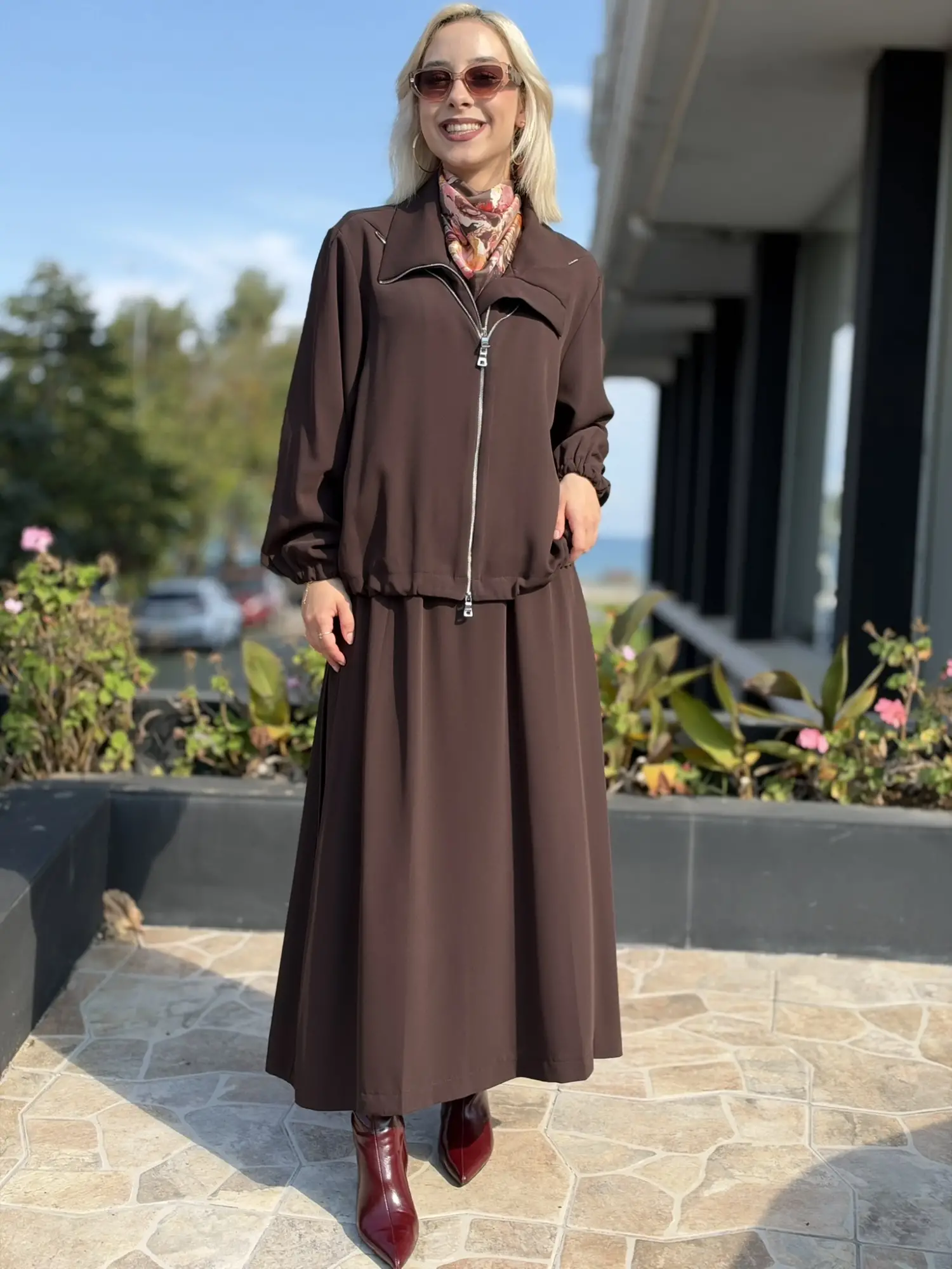 Misswhence Fermuar Detaylı Ceket Etek Takım 40034