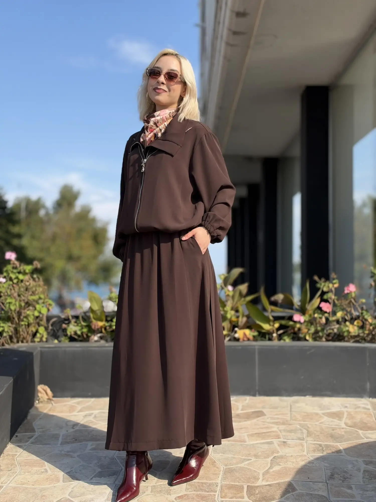 Misswhence Fermuar Detaylı Ceket Etek Takım 40034