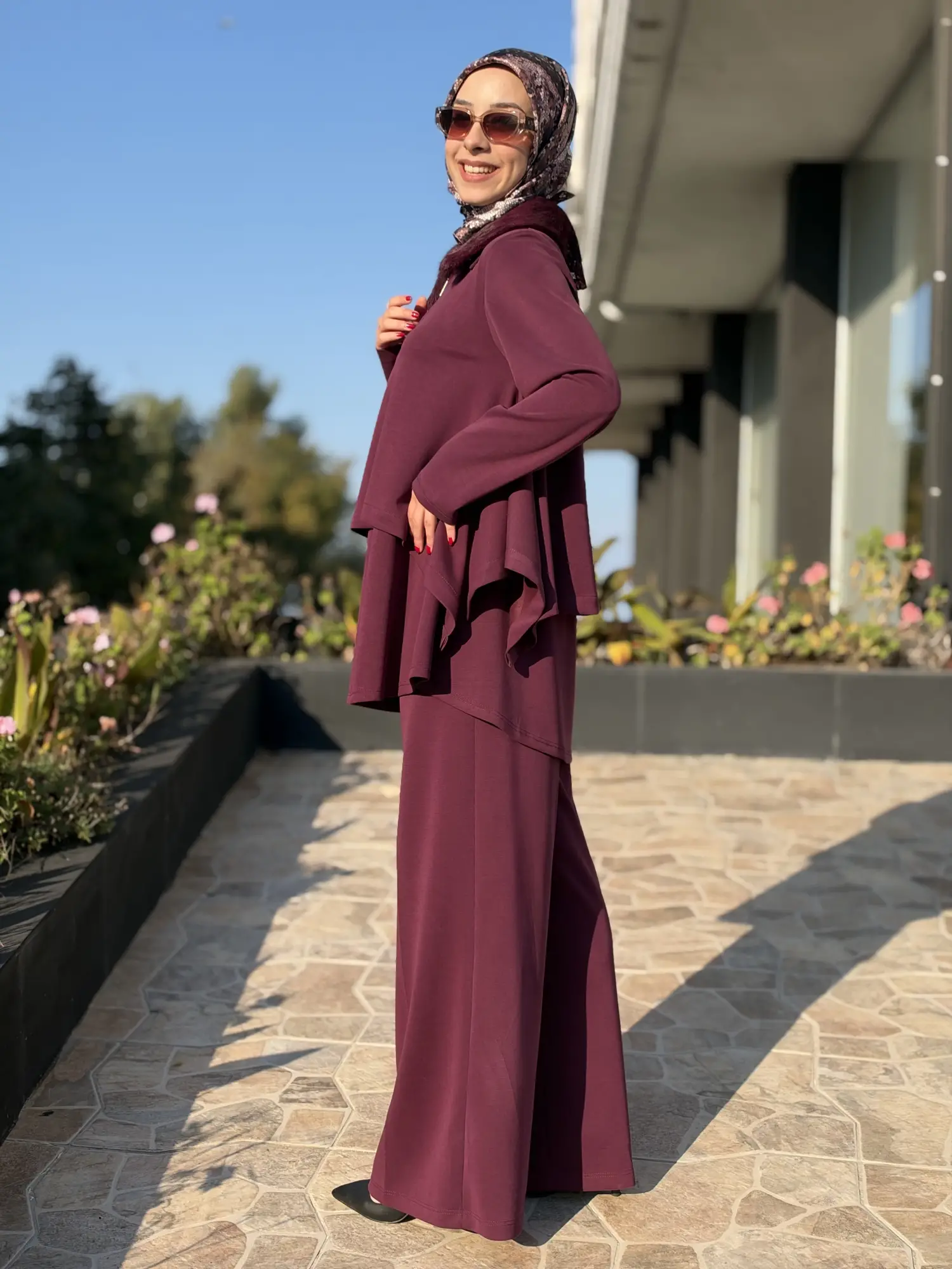 Qupra Kürk Yakalı Asimetrik Ceket Bluz Pantolon Üçlü Takım WAF22151