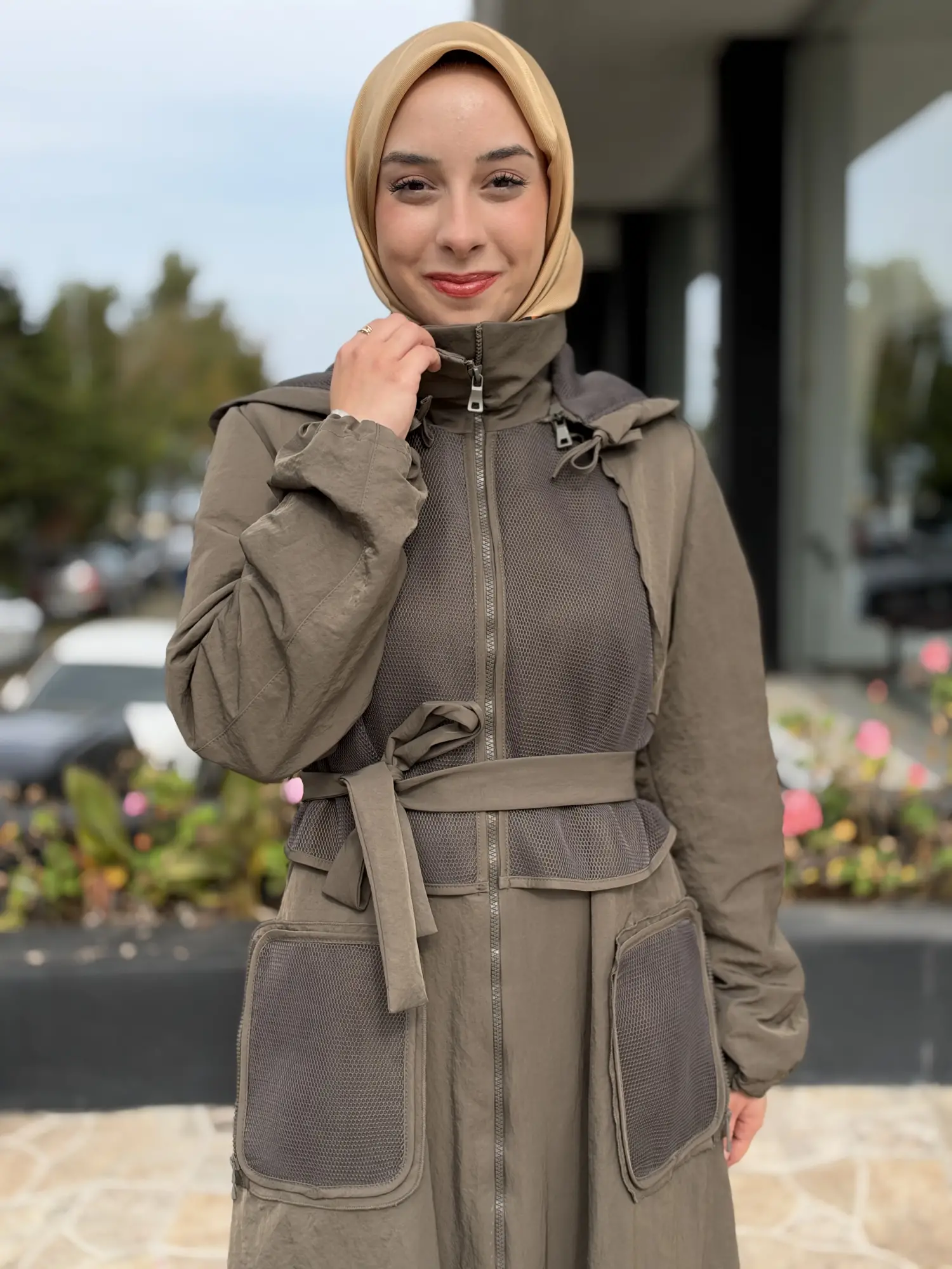 Misswhence File Detaylı Kapüşonlu Kışlık Pardesü 40510