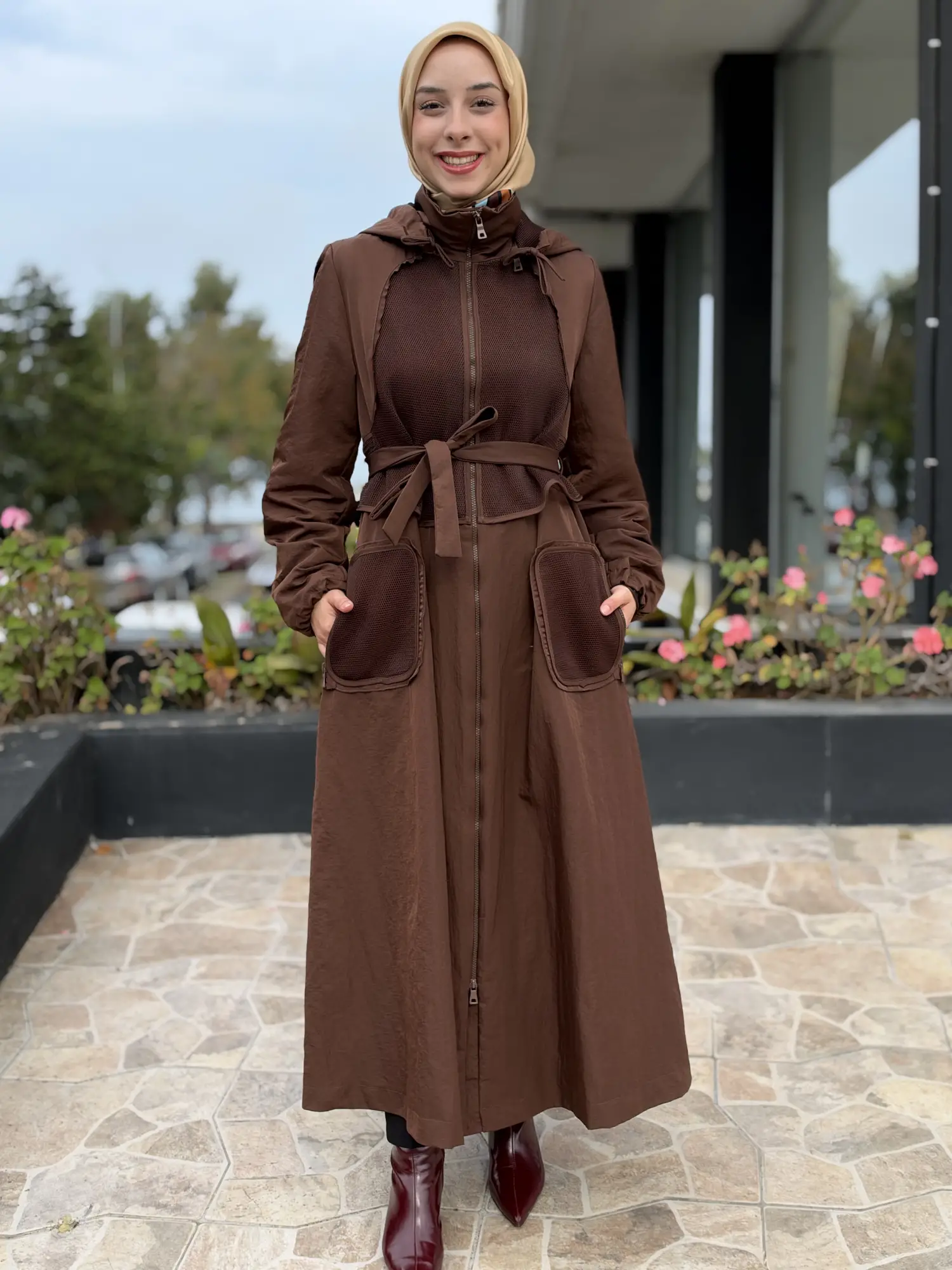 Misswhence File Detaylı Kapüşonlu Kışlık Pardesü 40510