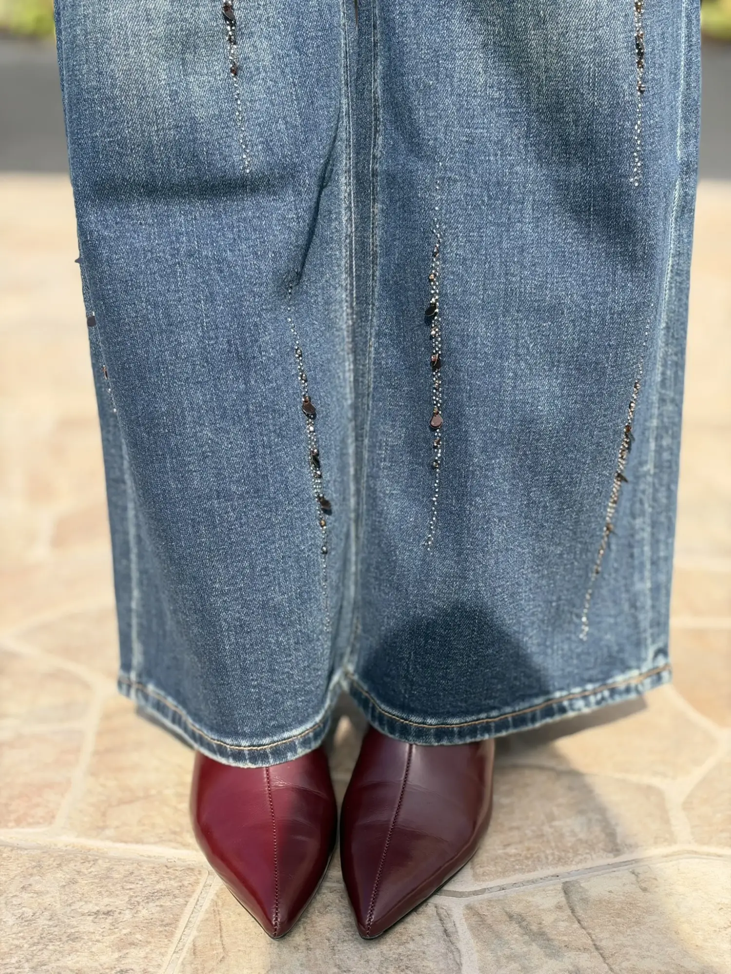Ghisa Taşlı Denim Pantolon 8417