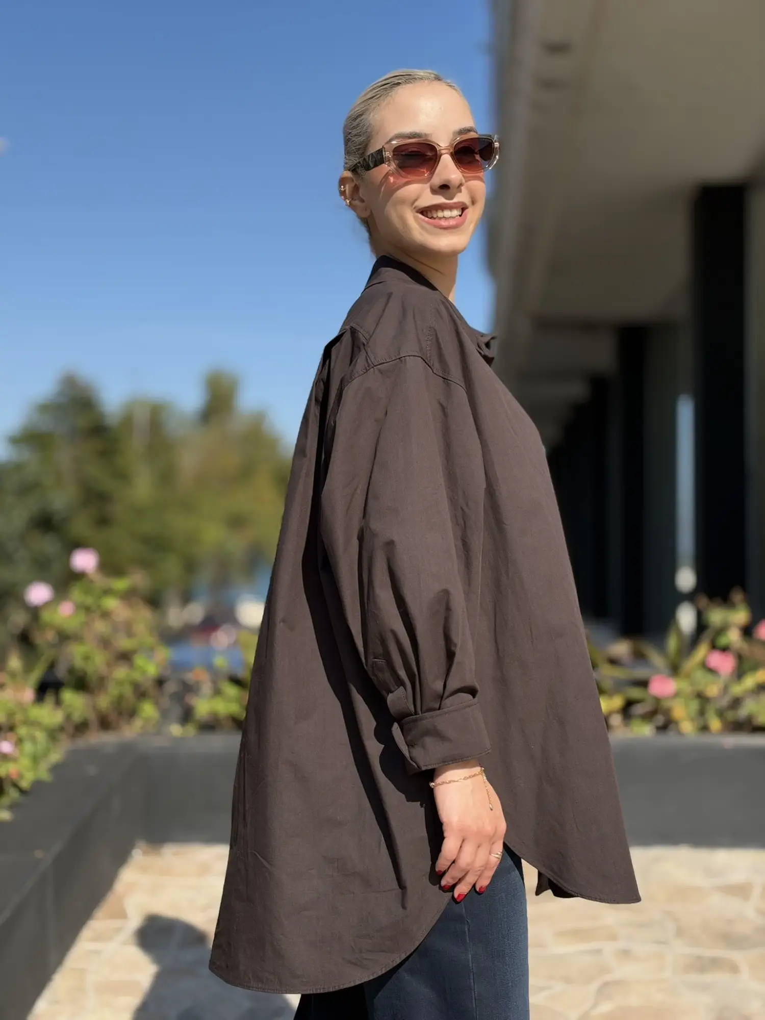 QooQ Store Cep Detaylı Poplin Gömlek 27FW216
