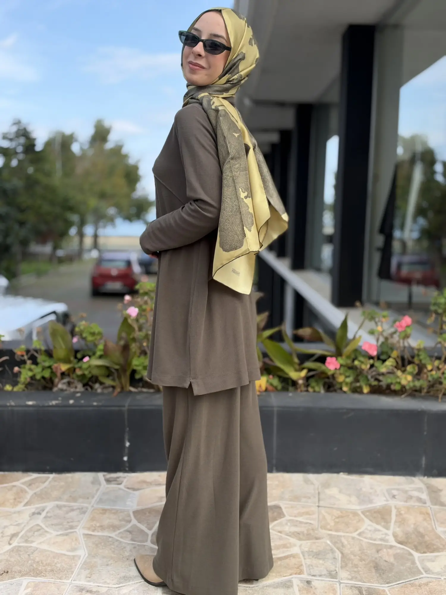 Kahma Dikiş Detaylı Örme Tunik Pantolon Takım