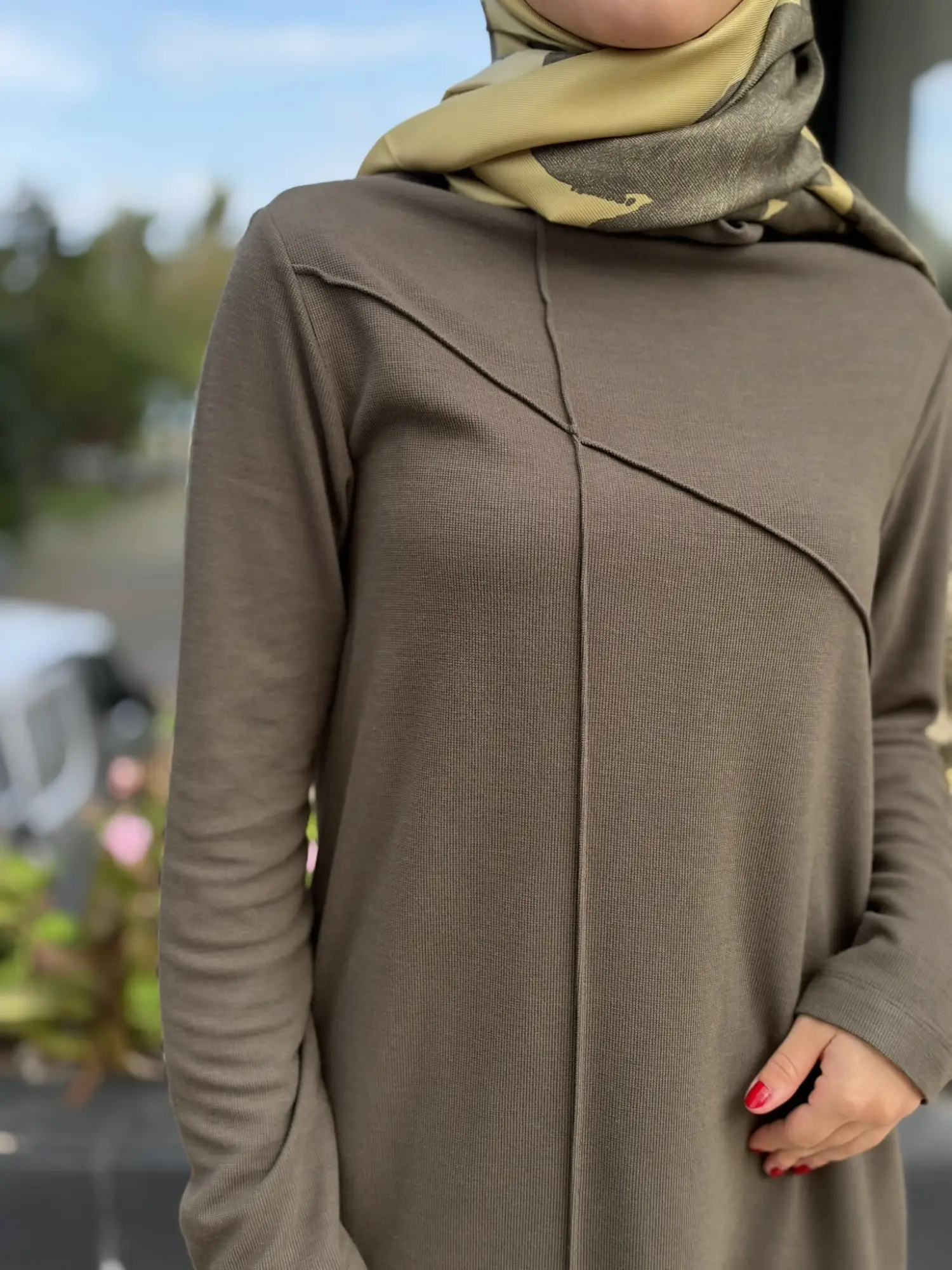 Kahma Dikiş Detaylı Örme Tunik Pantolon Takım