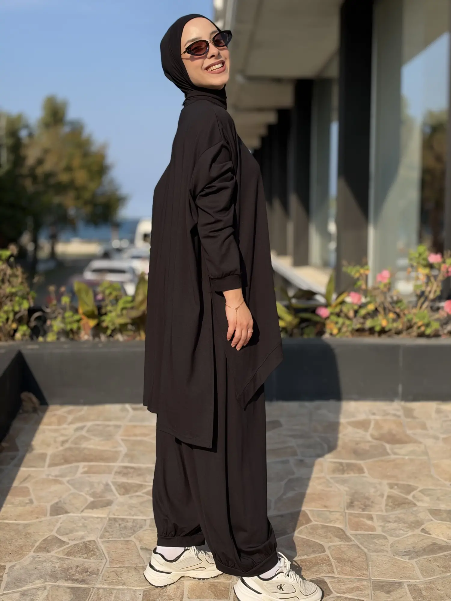 Almarwah Asimetrik Maxi Tunik Şalvar Pantolon Takım 203048