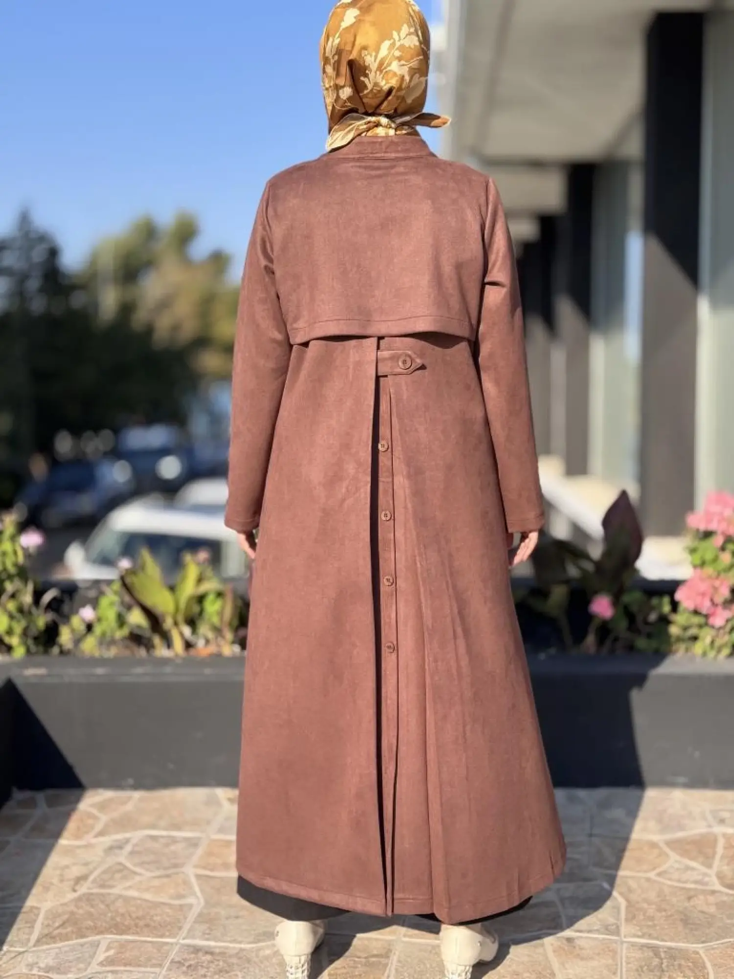 Almarwah Arkası A Pile ve Düğme Detaylı Fermuarlı Nubuk Kap 404997