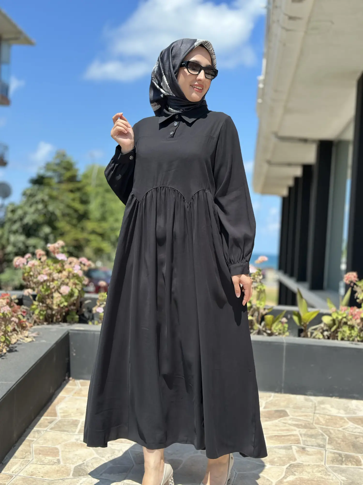 Almarwah Asimetrik Dikiş Detaylı Elbise 303892