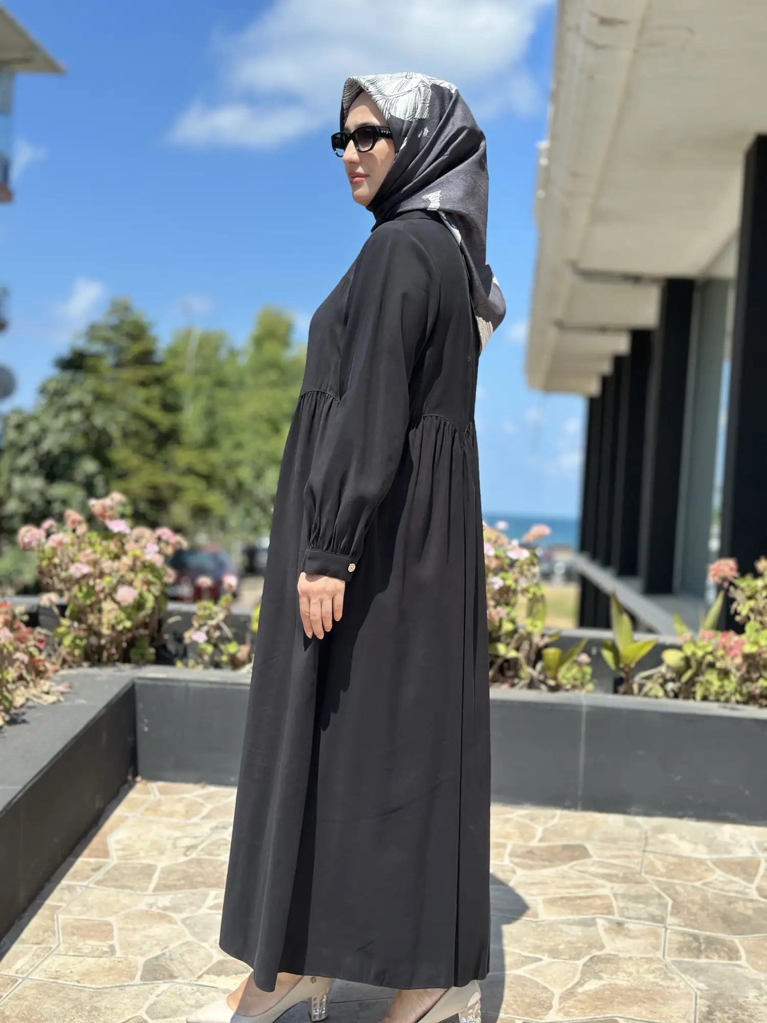 Almarwah Asimetrik Dikiş Detaylı Elbise 303892