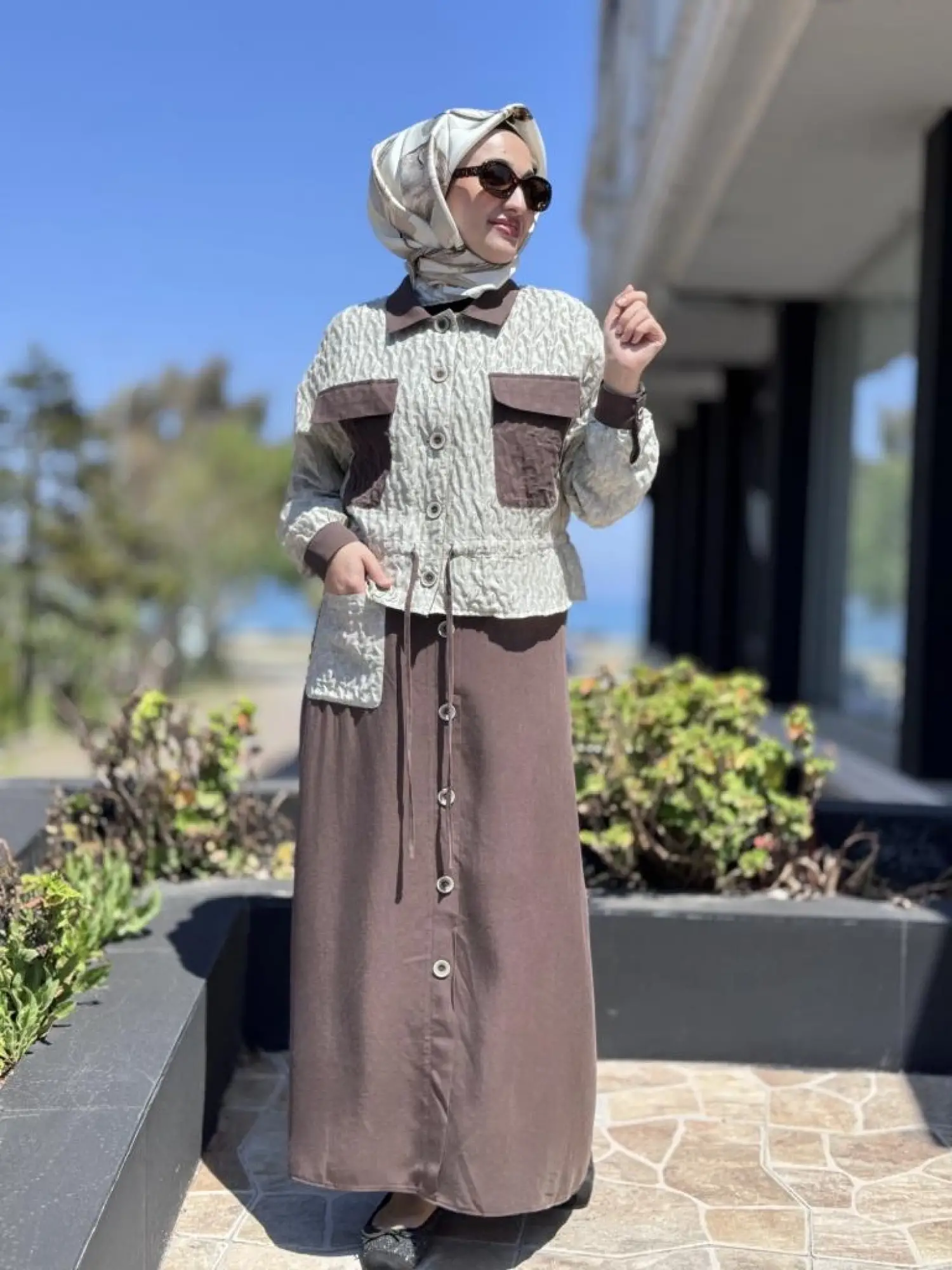 Almarwah Brokar Ceket Tencel Etek Takım 202740