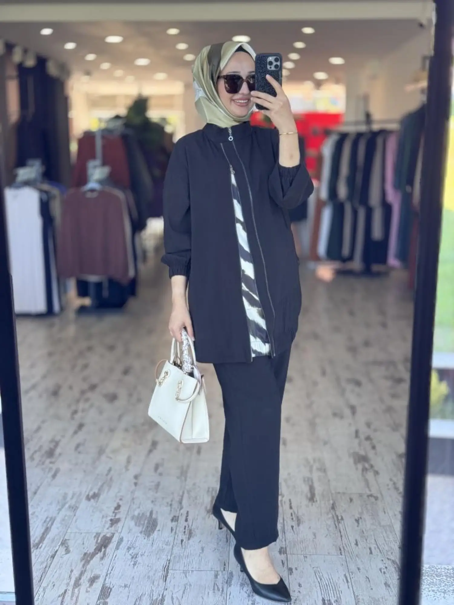 Almarwah Çift Fermuar Detaylı Cepli Kap Pantolon Takım 202894