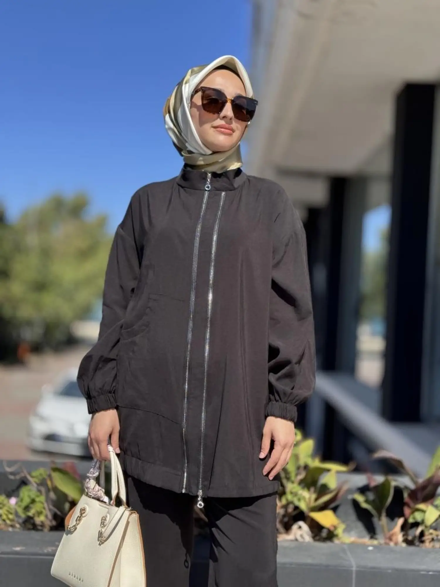 Almarwah Çift Fermuar Detaylı Cepli Kap Pantolon Takım 202894