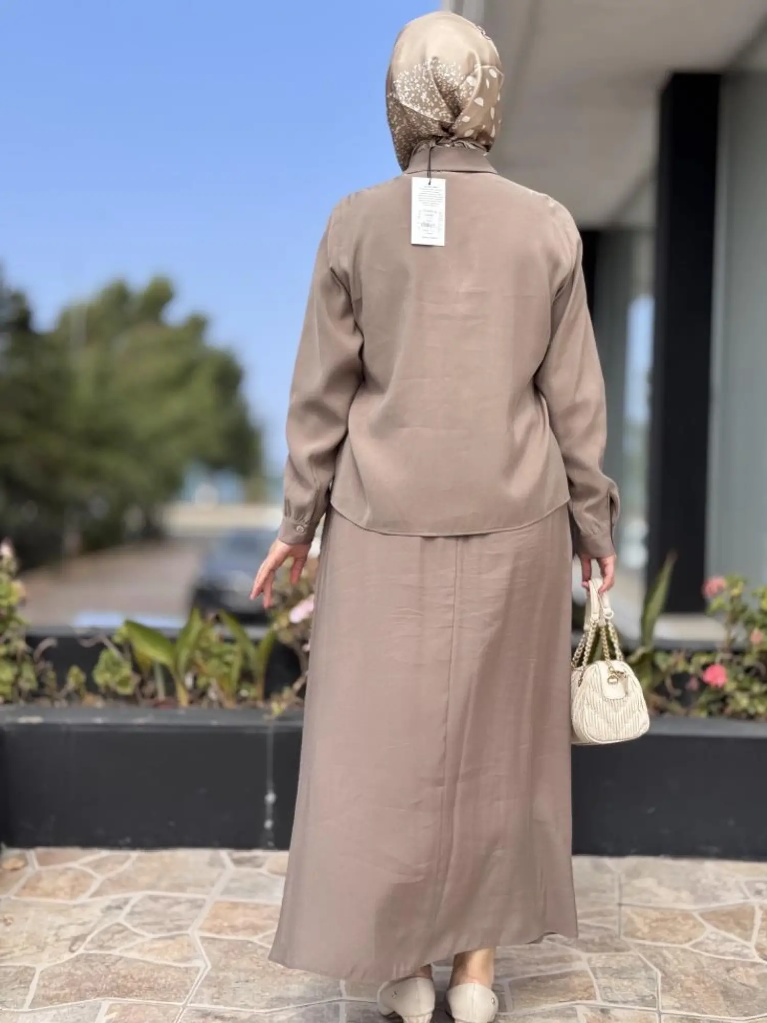 Almarwah Dantel Detaylı Gömlek Etek Takım 202869