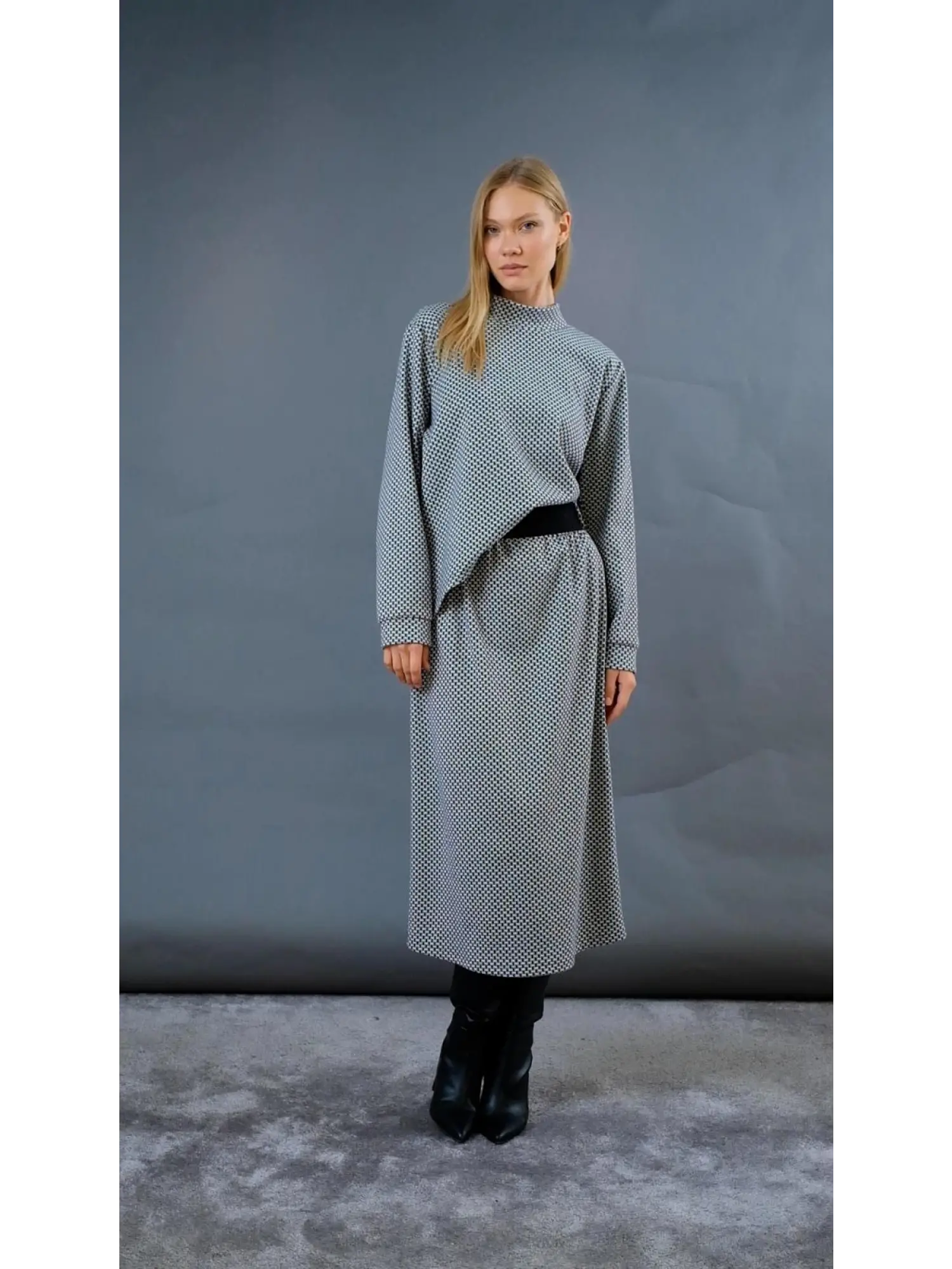 Almarwah Desenli Tunik Etek Takım 202676