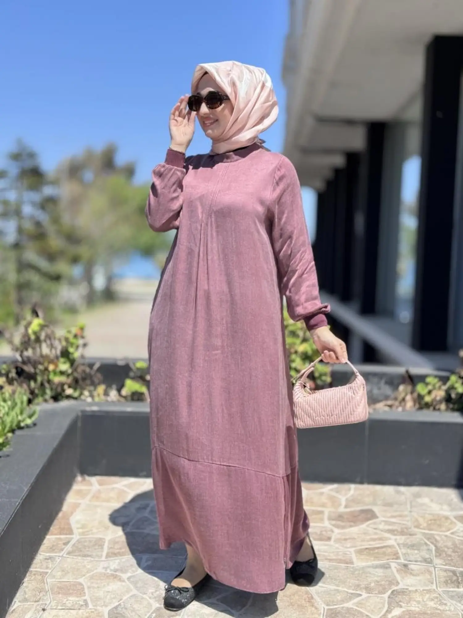 Almarwah Drape Detaylı Liosel Elbise 303809