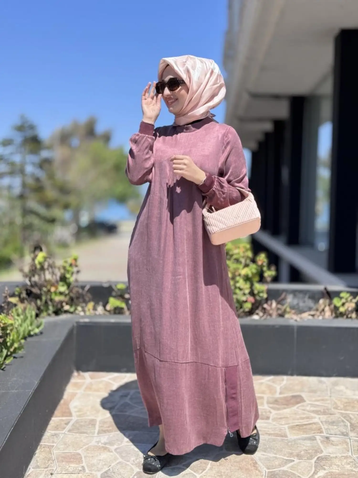 Almarwah Drape Detaylı Liosel Elbise 303809