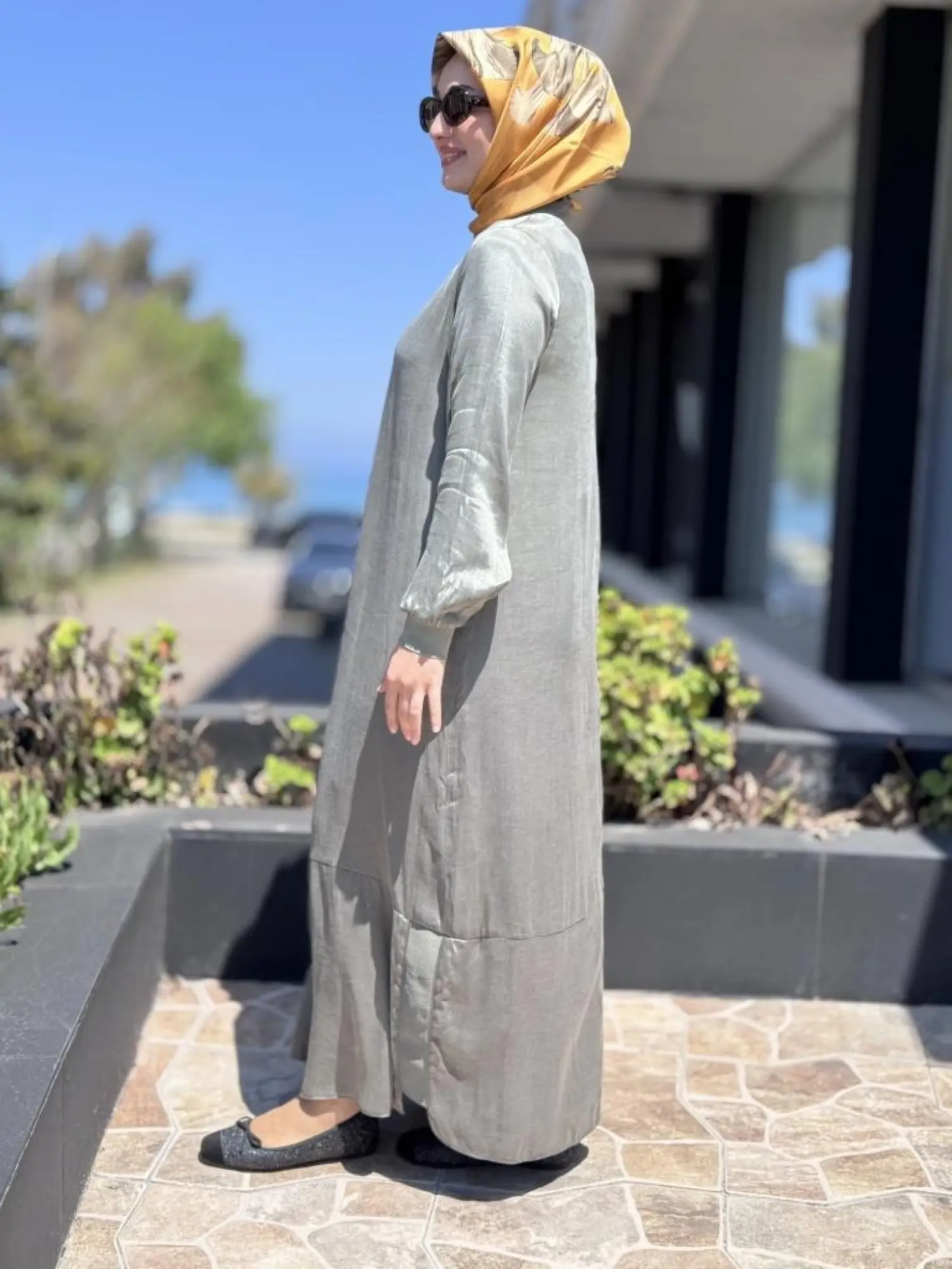 Almarwah Drape Detaylı Liosel Elbise 303809