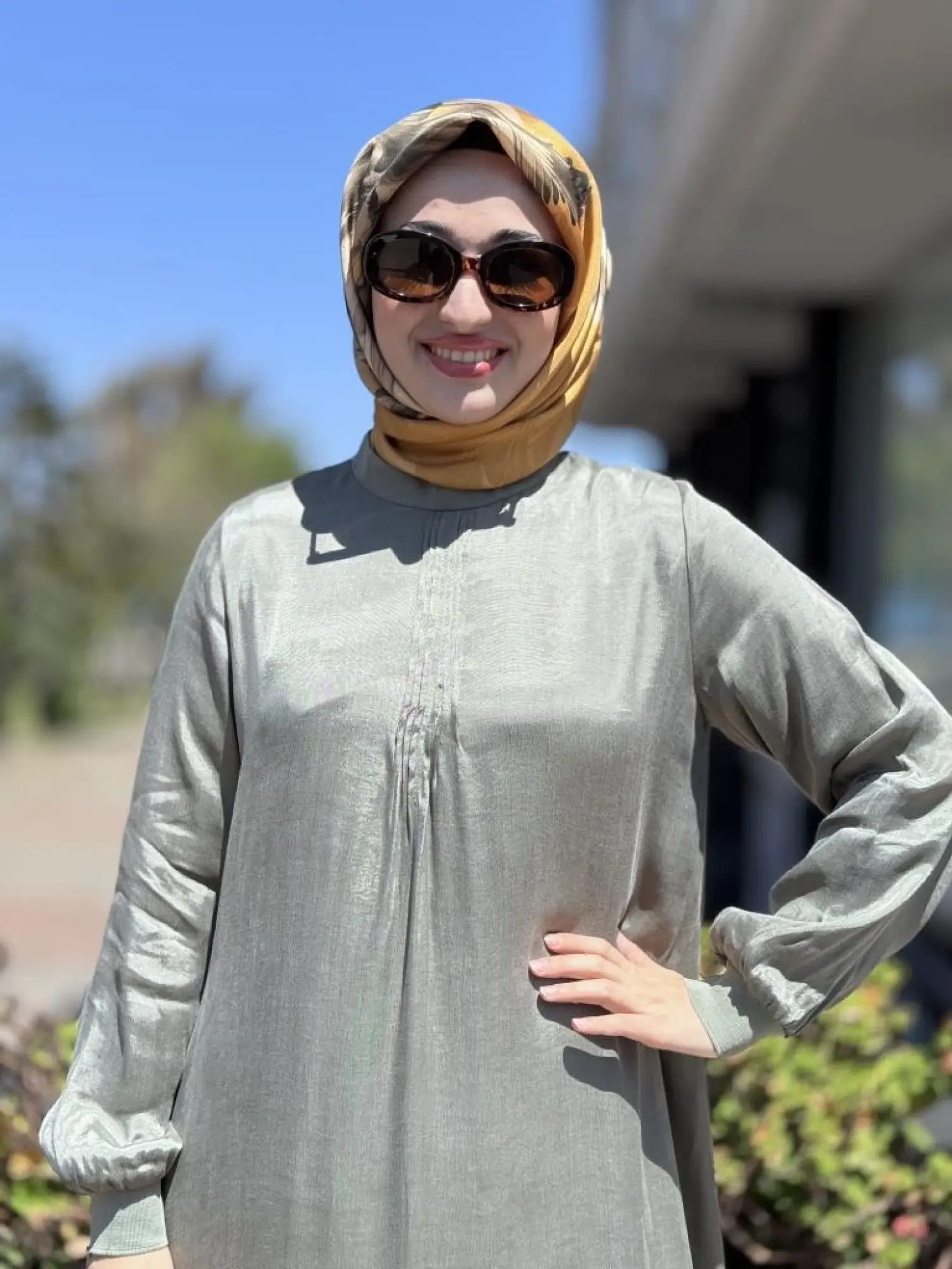 Almarwah Drape Detaylı Liosel Elbise 303809