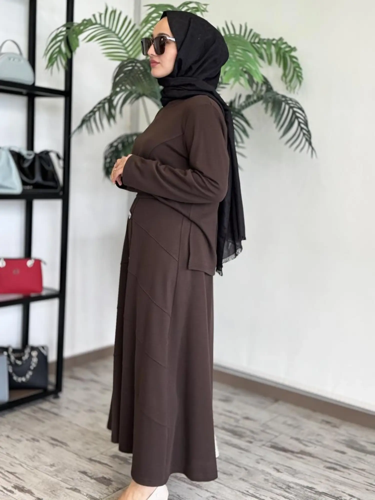 Almarwah Düğme Detaylı Bluz Etek Takım 202689