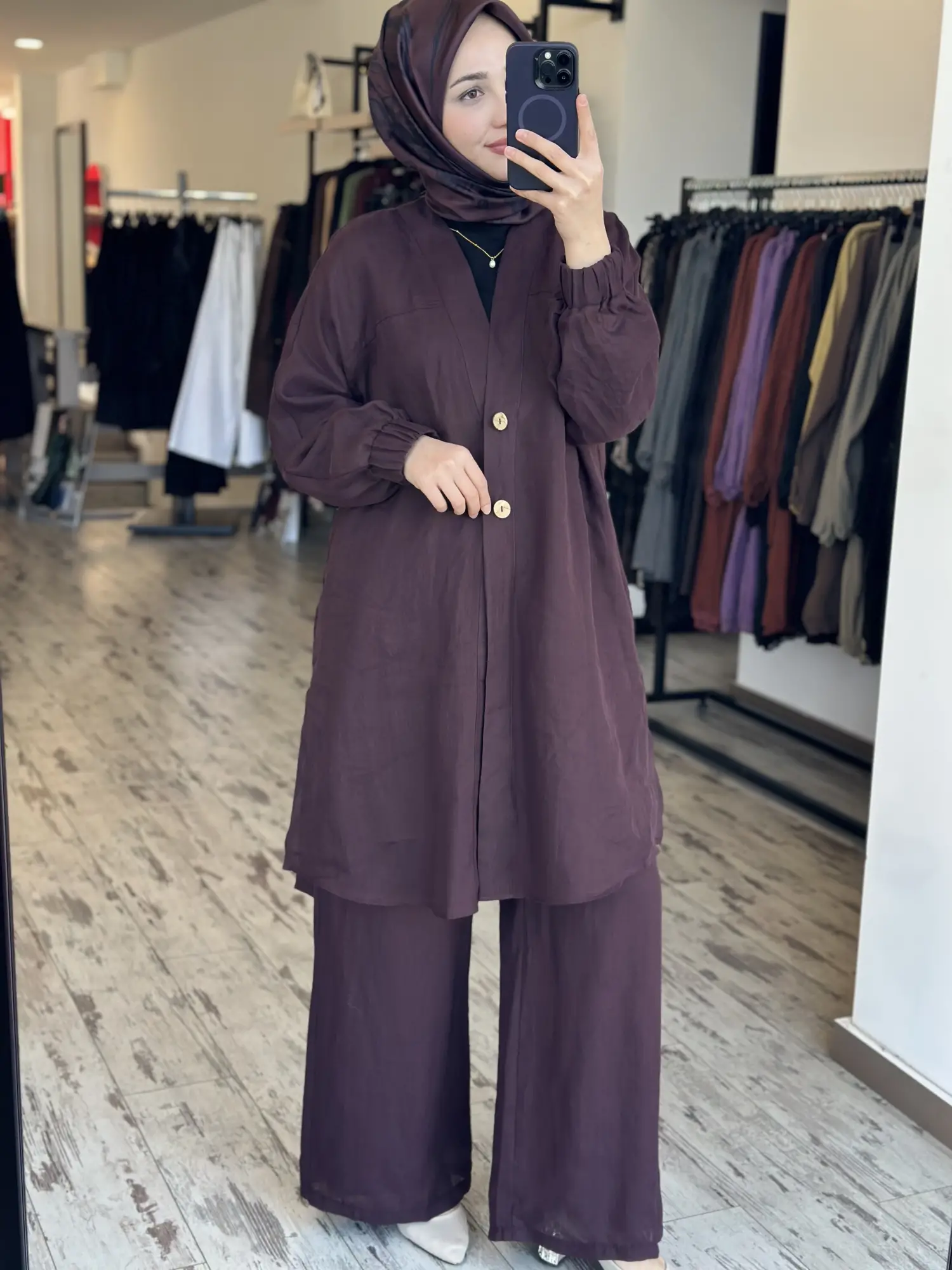 Almarwah Düğmeli Keten Kap 405023